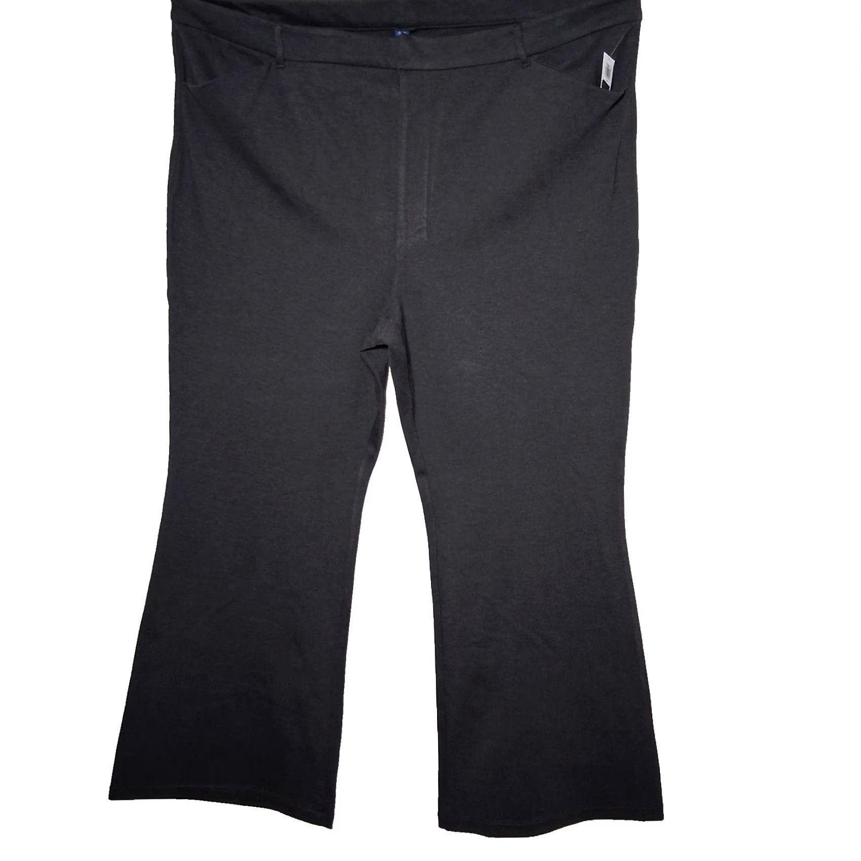 Old Navy Old Navy Flare Trouser Pants Plus Size 26 Heather Gray Stretch Ponte Knit Regular Womens Pants Flared Office Gray 26" Inseam Size 26" / US 2 / IT 38 - 2 Thumbnail