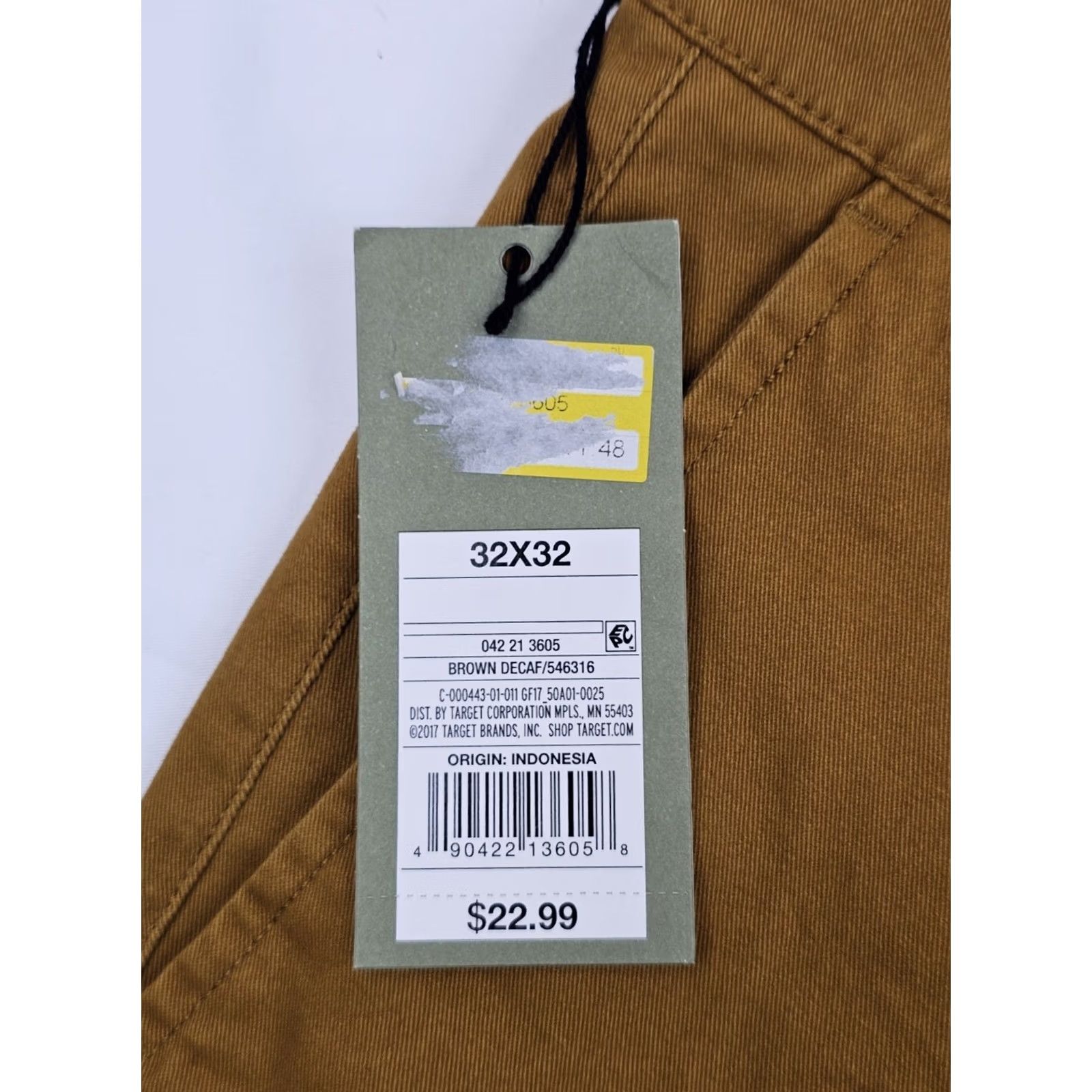Vintage GODFELLOW & CO Skinny Fit Chino Pants Men 32x32 Mustard Brown NWT Slim Hip & Thigh Flat Front Casual Everyday Size US 32 / EU 48 - 5 Thumbnail