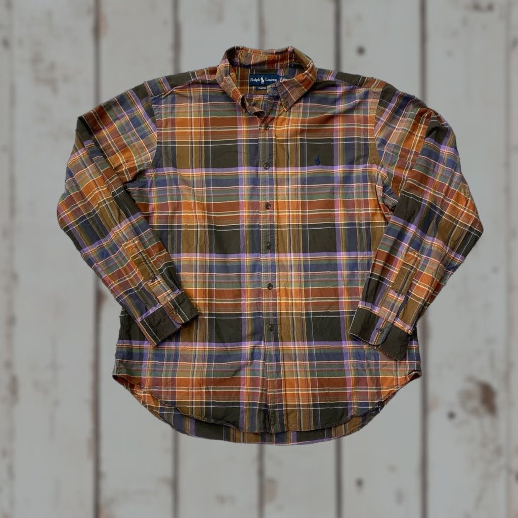 Polo Ralph Lauren VINTAGE Polo Ralph Lauren Plaid Button-Up Shirt XL Men Size US XL / EU 56 / 4 - 1 Thumbnail