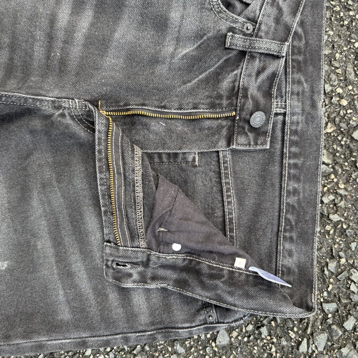All Blacks W33 Vintage Gu black jean denim rippep pants Size US 33 - 9 Thumbnail