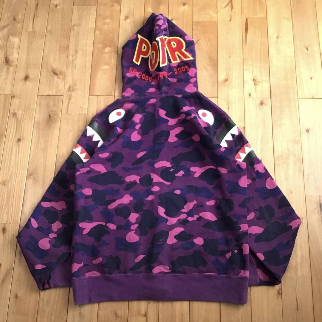 Bape BAPE Shoulder Shark Full Zip Hoodie Purple Camo APE Size US XL / EU 56 / 4 - 3 Thumbnail