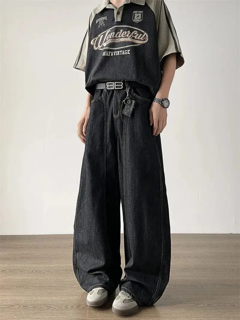 Japanese Brand Retro loose wide leg slightly flared jeans Size US 32 / EU 48 - 2 Thumbnail