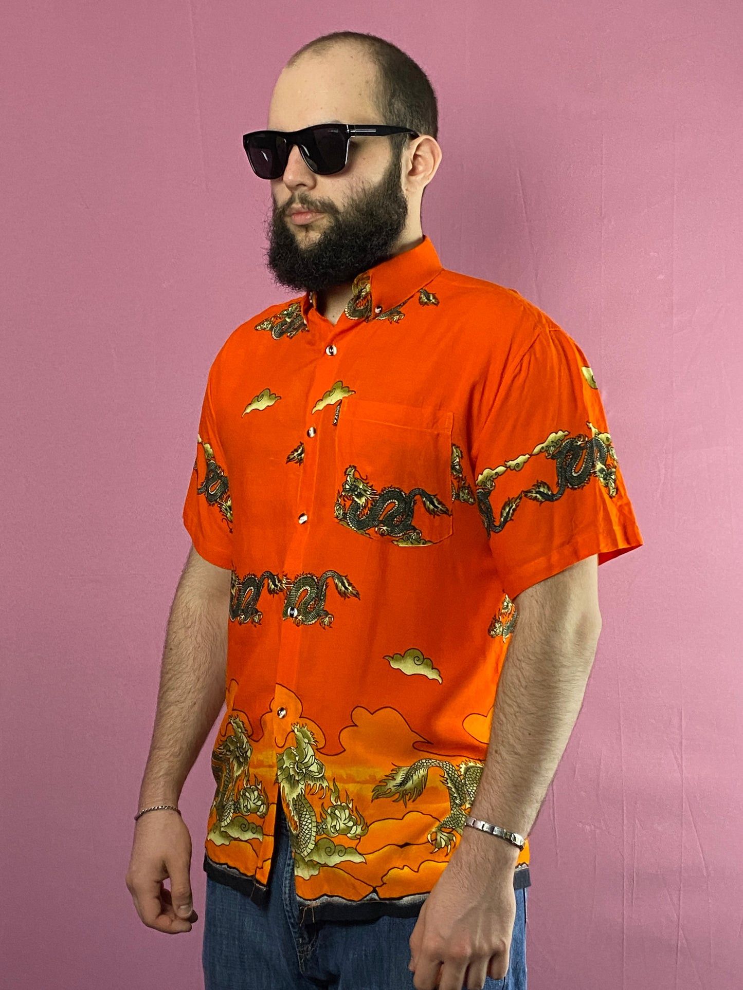 Other Pidoza Vintage Chinese Dragon Print Short Sleeve Shirt - M Size US M / EU 48-50 / 2 - 1 Thumbnail