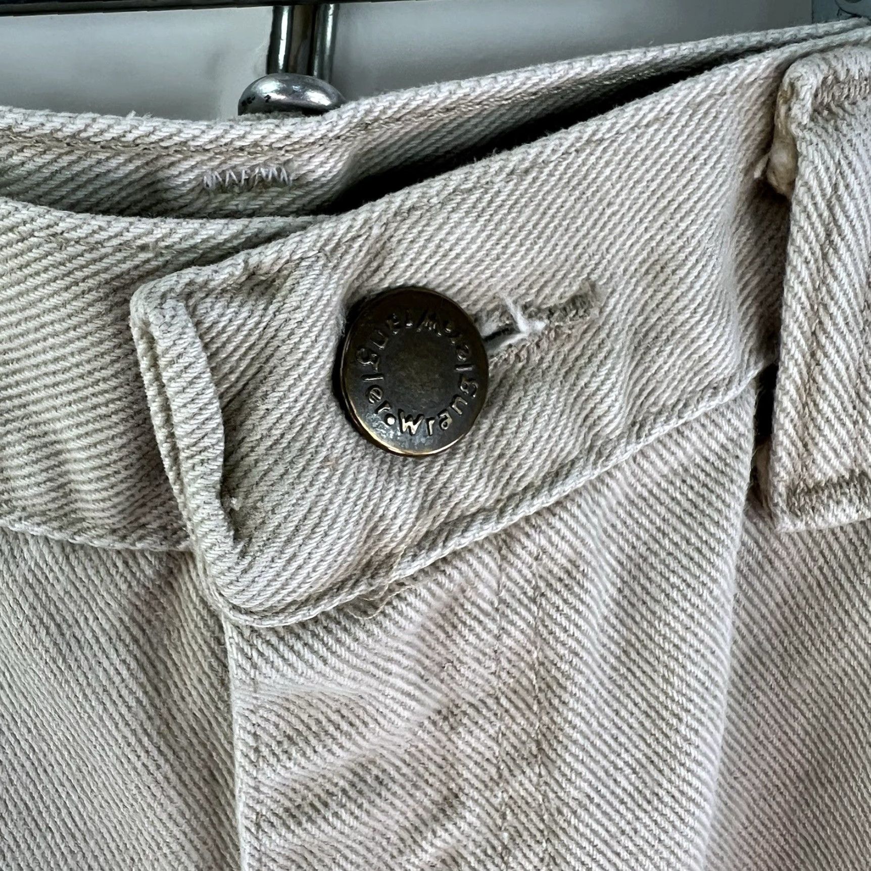 Wrangler VINTAGE Wrangler Shorts Mens 38 Beige Denim 90s Biker 5-Pocket High Rise 9in Inseam Mens Size US 38 / EU 54 - 4 Thumbnail