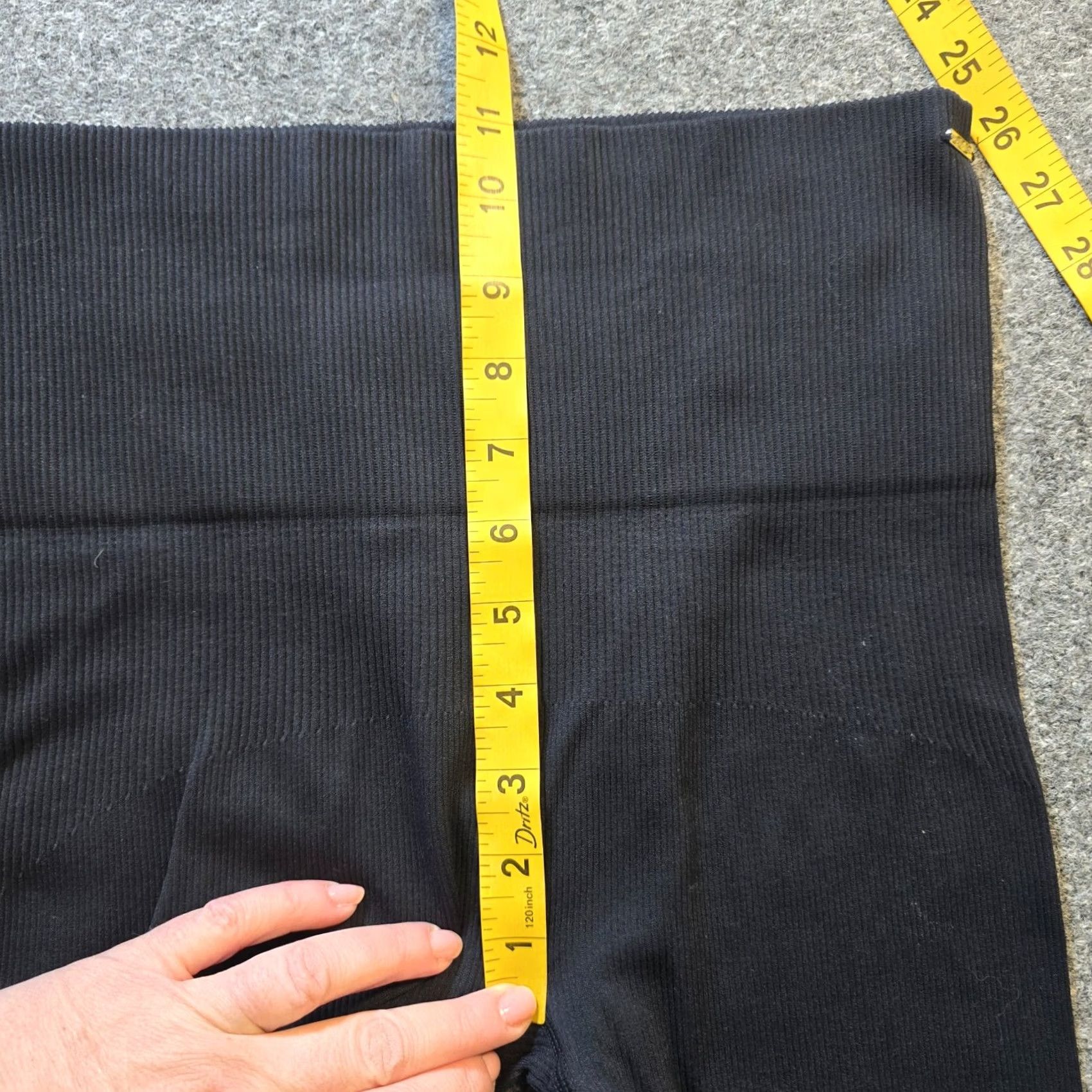 Vintage Savage X Fenty Leggings Womens Large Black Ribbed Full Length Athletic Yoga Size 36" / US 14 / IT 50 - 5 Thumbnail