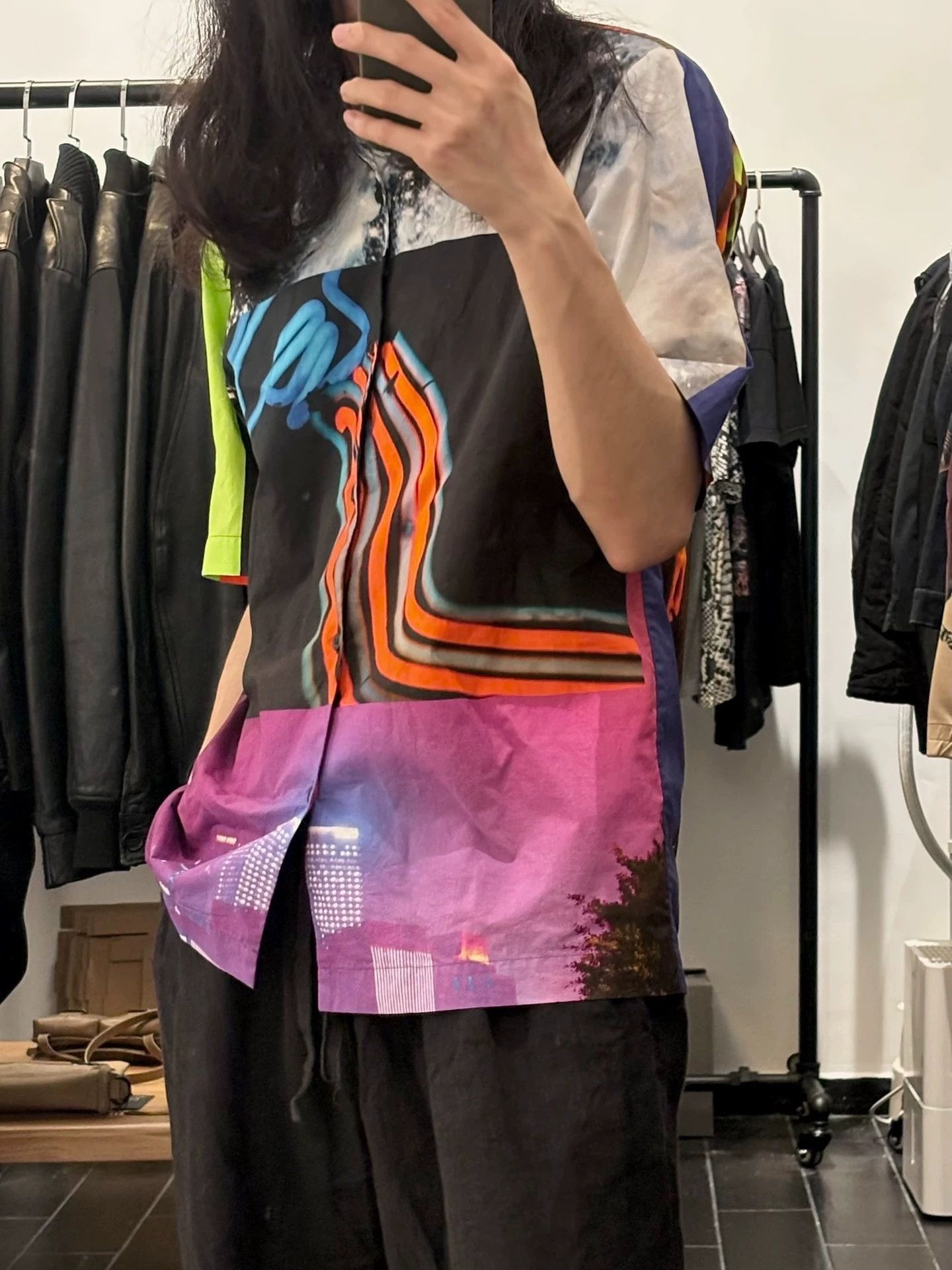 Dries Van Noten Multi Abstract Print Short Sleeve Button-Up Size US S / EU 44-46 / 1 - 2 Thumbnail