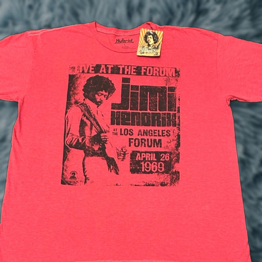 Vintage VINTAGE Jimi Hendrix Los Angeles Forum Band Tee Retro Hybrid Shirt Mens Size M Red 2000s Music Rock NWT Mens Size US M / EU 48-50 / 2 - 1 Thumbnail