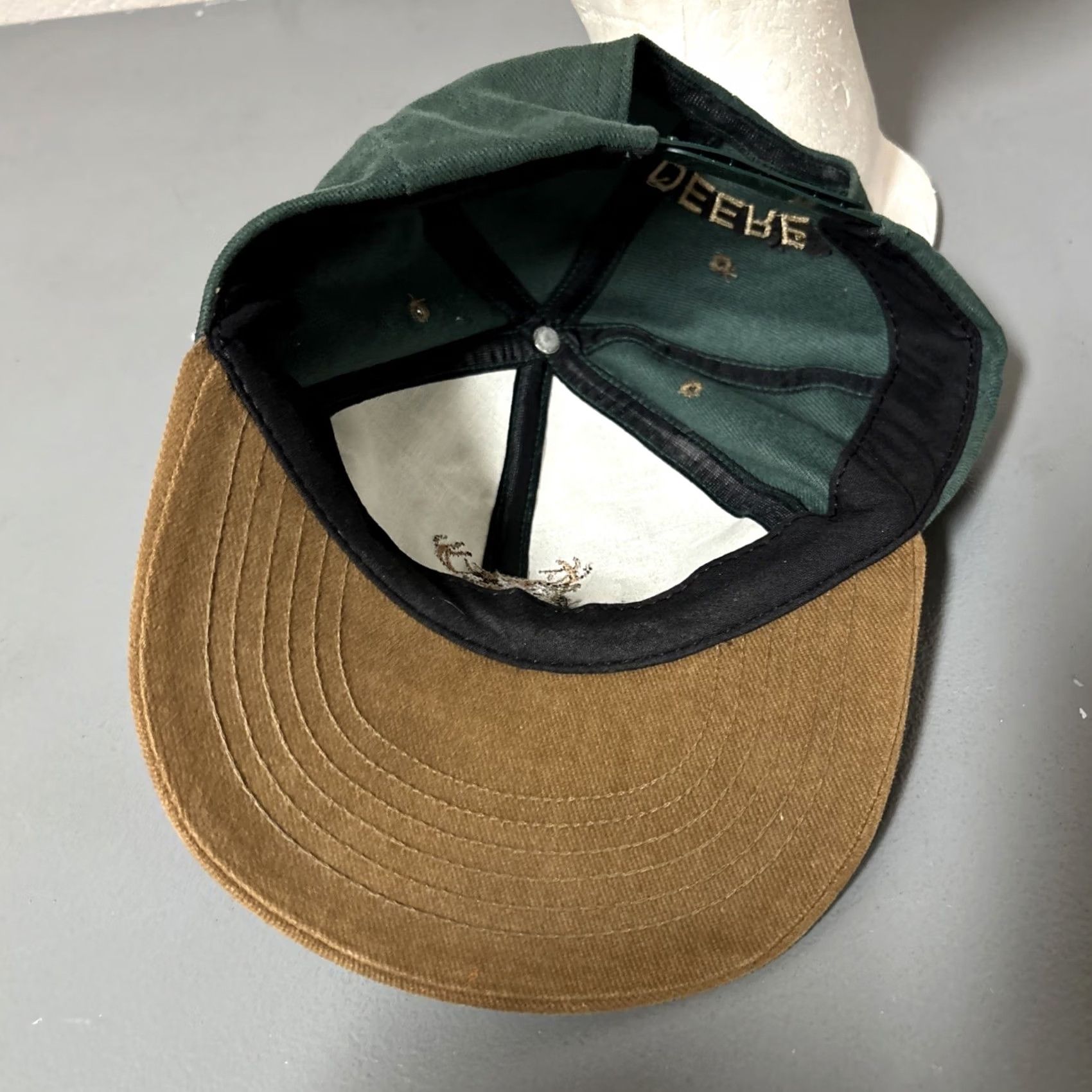 John Deere VINTAGE John Deere Snapback Baseball Cap Hat Two Tone Green Embroidered Buck Size ONE SIZE - 8 Thumbnail