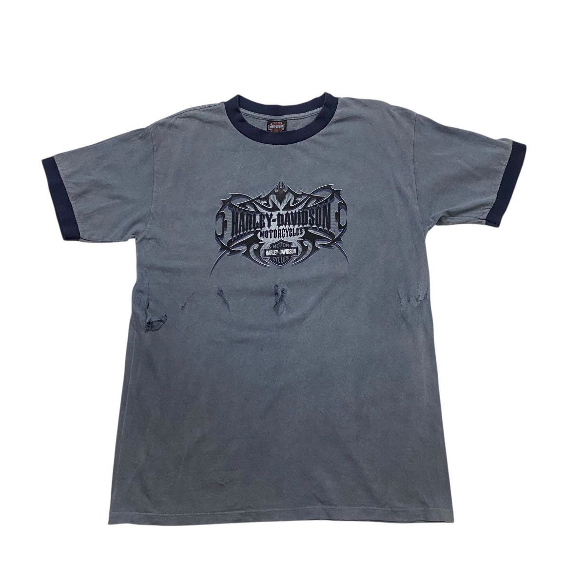 Harley Davidson Harley Davidson Vintage Y2K distressed ringer tee Size US L / EU 52-54 / 3 - 1 Thumbnail