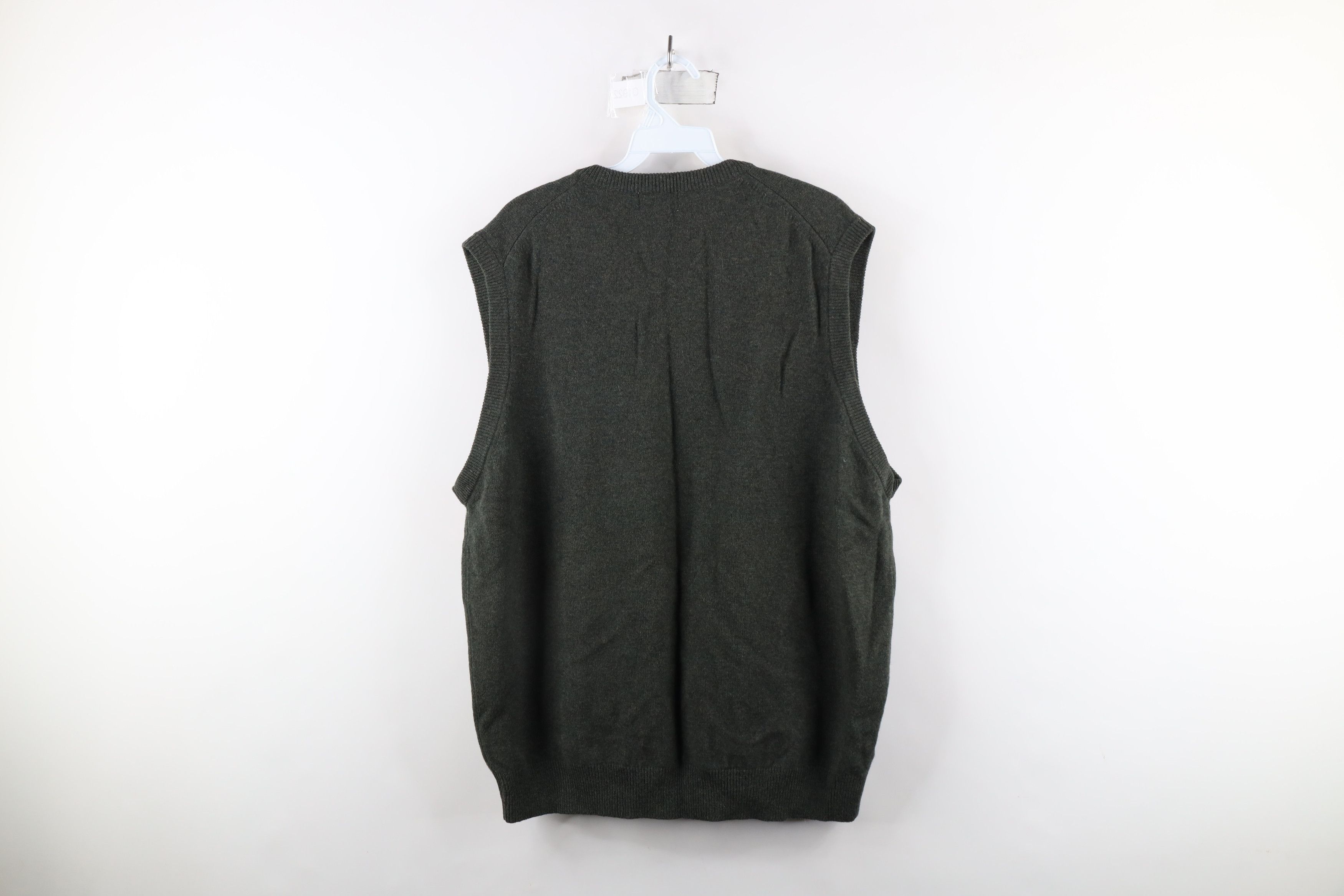 L.L. Bean × Vintage Vintage 90s LL Bean Lambswool V-Neck Sweater Vest Green Size US XL / EU 56 / 4 - 5 Thumbnail