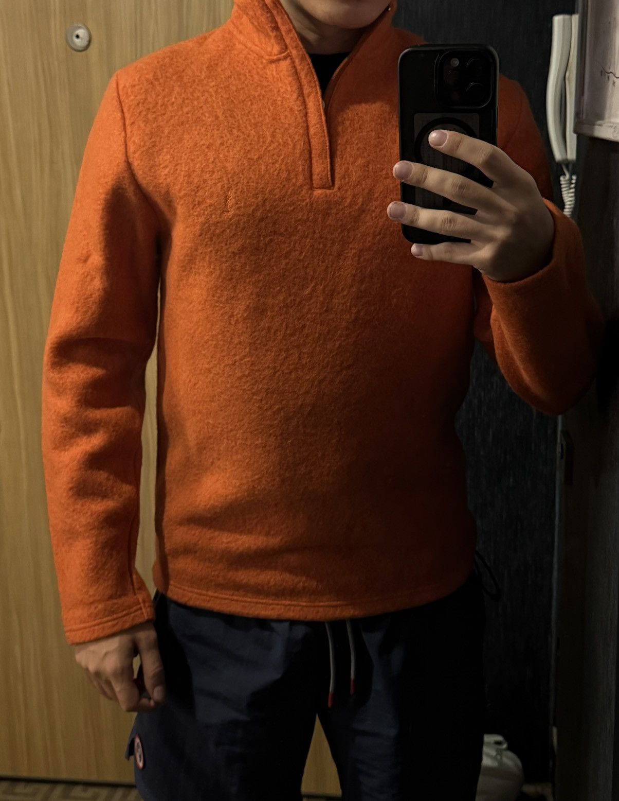 Yves Saint Laurent Wool YSL Sweatshirt 1/4 Quarter Zip Orange Soft Sweater 90s Size US S / EU 44-46 / 1 - 20 Thumbnail