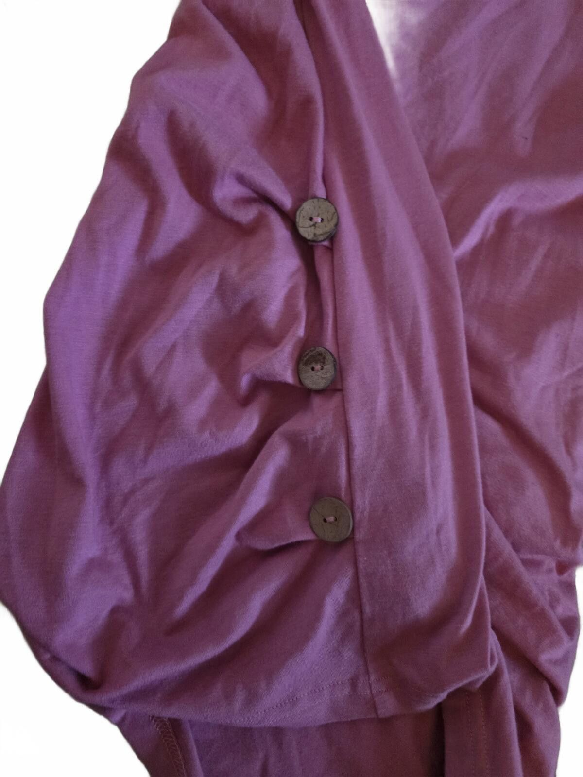 Other Pink Maternity Long Sleeve Ruched Side Button Top Small Size S / US 4 / IT 40 - 4 Thumbnail