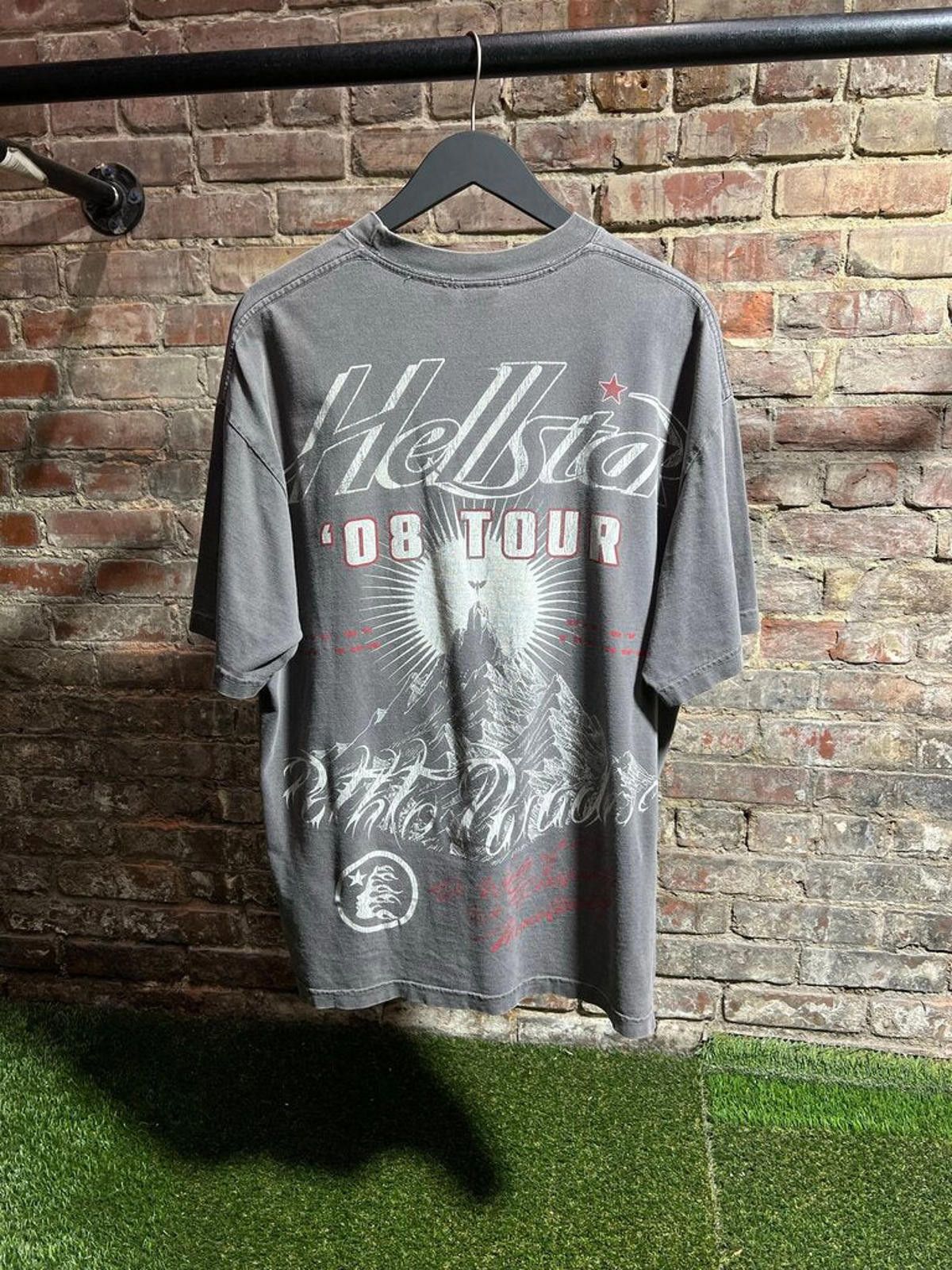 Vale Hellstar Worldwide Grey Tee 08 Tour Pink Sz. L Size ONE SIZE - 2 Thumbnail