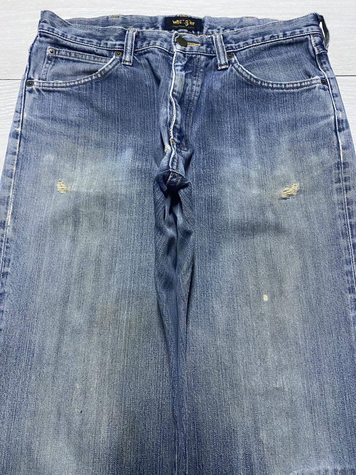 Wrangler Vintage Wrangler Faded Mud Wash Distressed Straight Jeans Size US 32 / EU 48 - 3 Thumbnail