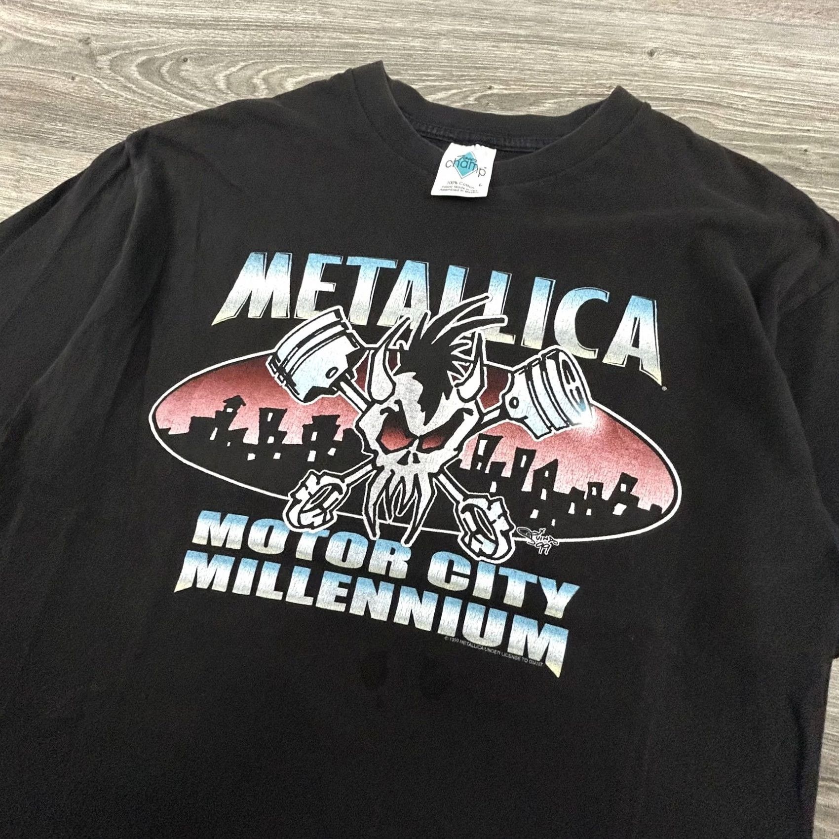Vintage Vintage Metallica Shirt Mens Large Motor City Millennium Black Concert Tour 90s Size US L / EU 52-54 / 3 - 3 Thumbnail