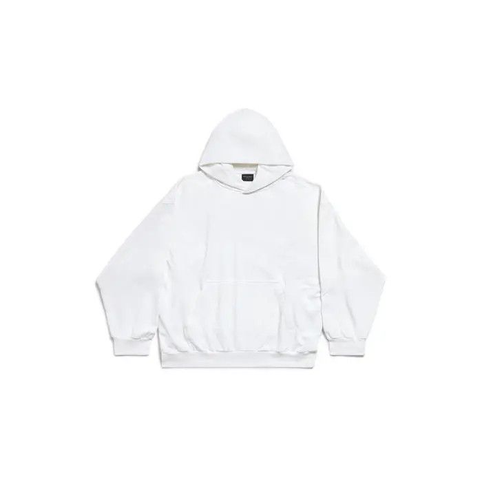 o1w1db10226 Hand-Drawn Hoodie Medium Fit in White