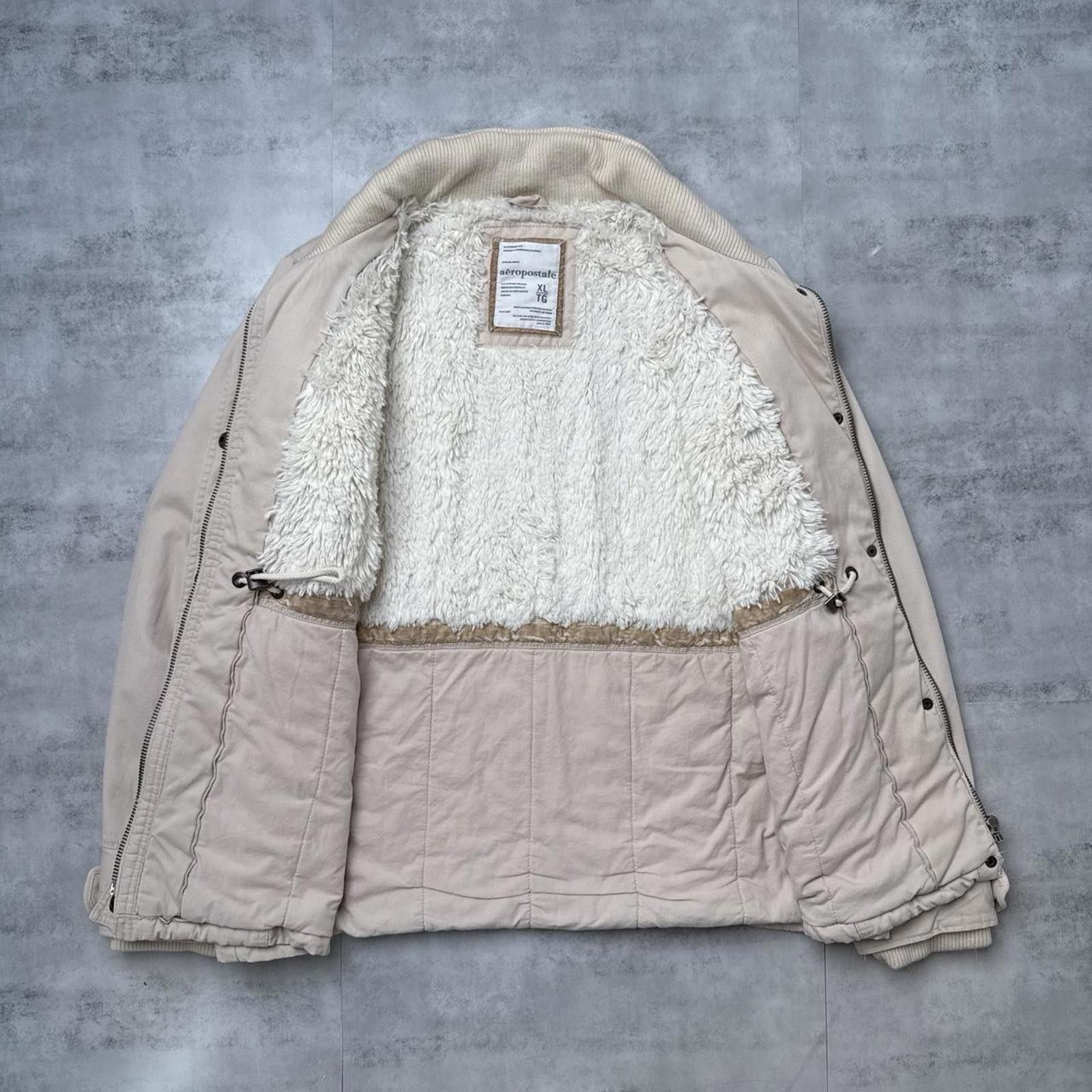 Aeropostale Y2K Aeropostale Beige 00s Lined Zip Up Utility Jacket Size US XL / EU 56 / 4 - 2 Thumbnail