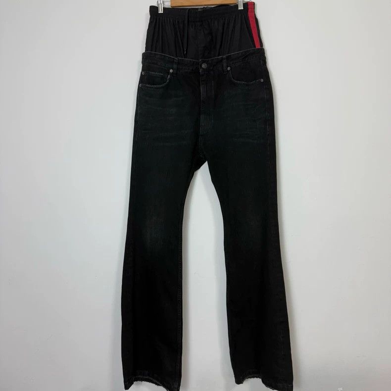 Balenciaga Balenciaga size M Double waist stitching flared jeans Size US 27 - 1 Thumbnail