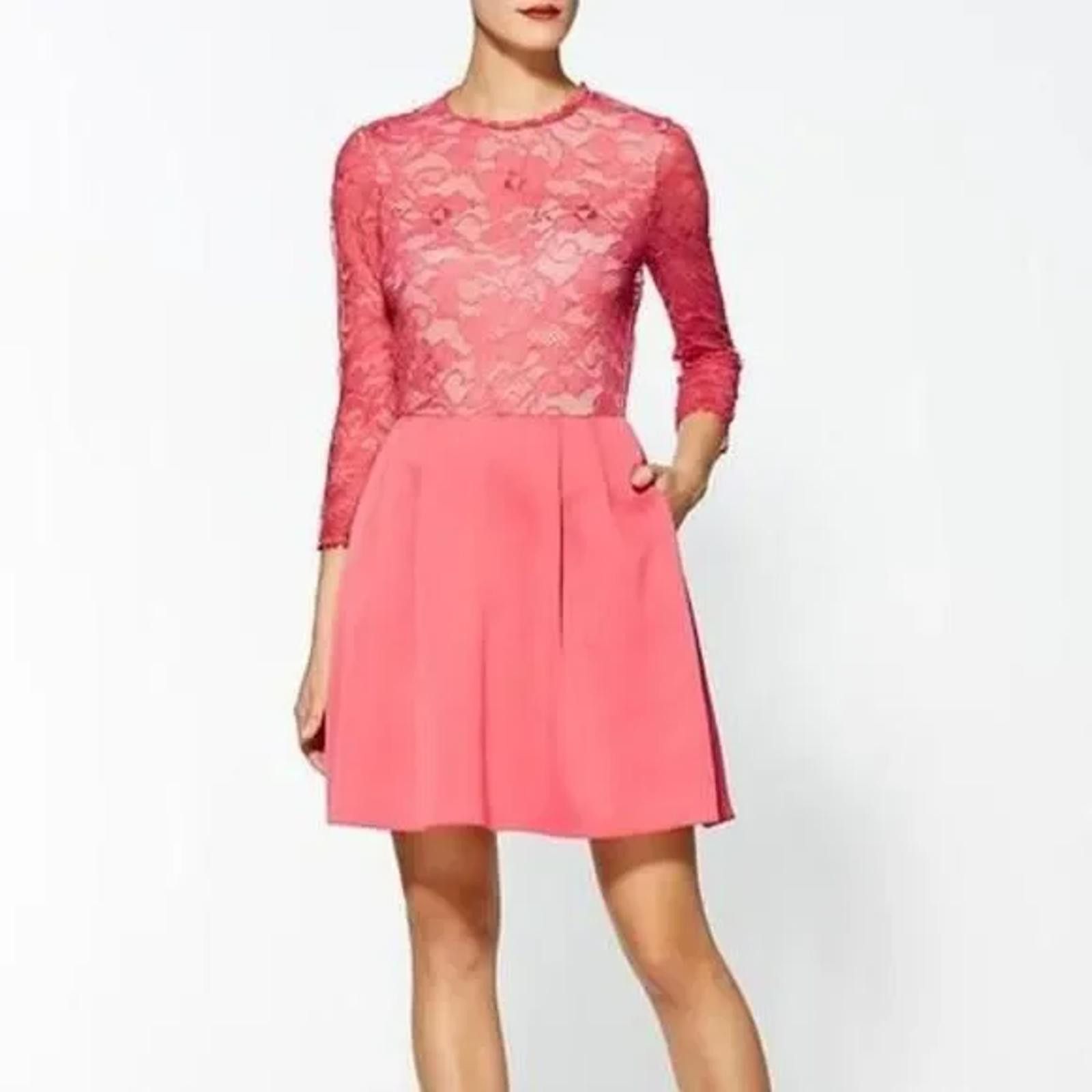 Designer NWT Erin Fetherston Rosebud Fit/Flare Lace Long Sleeve Dress Size S / US 4 / IT 40 - 1 Thumbnail