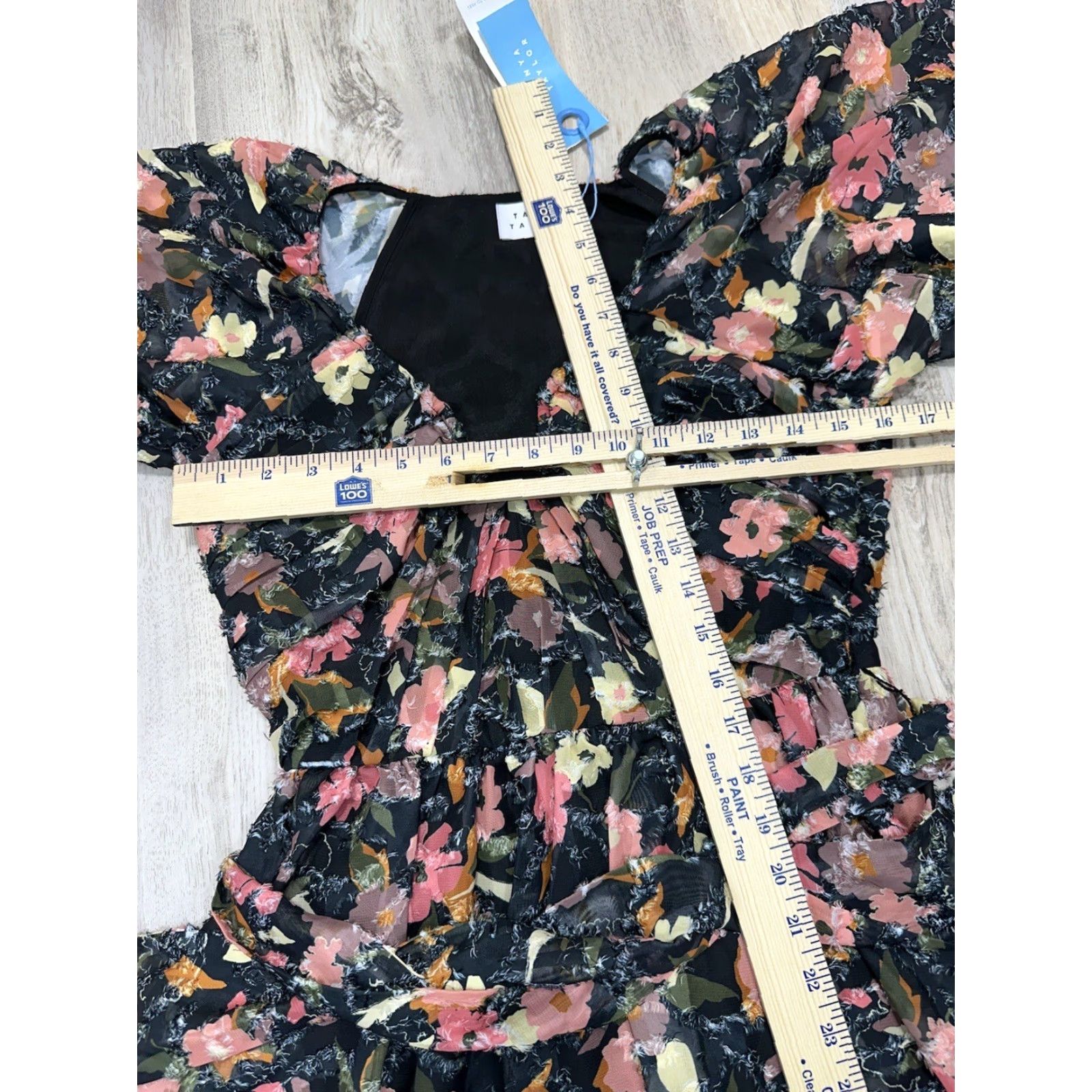 Tanya Taylor Tanya Taylor Women Black Mara Floral Print V-Neck A-Line Mini Dress Size 0 Size XS / US 0-2 / IT 36-38 - 2 Thumbnail