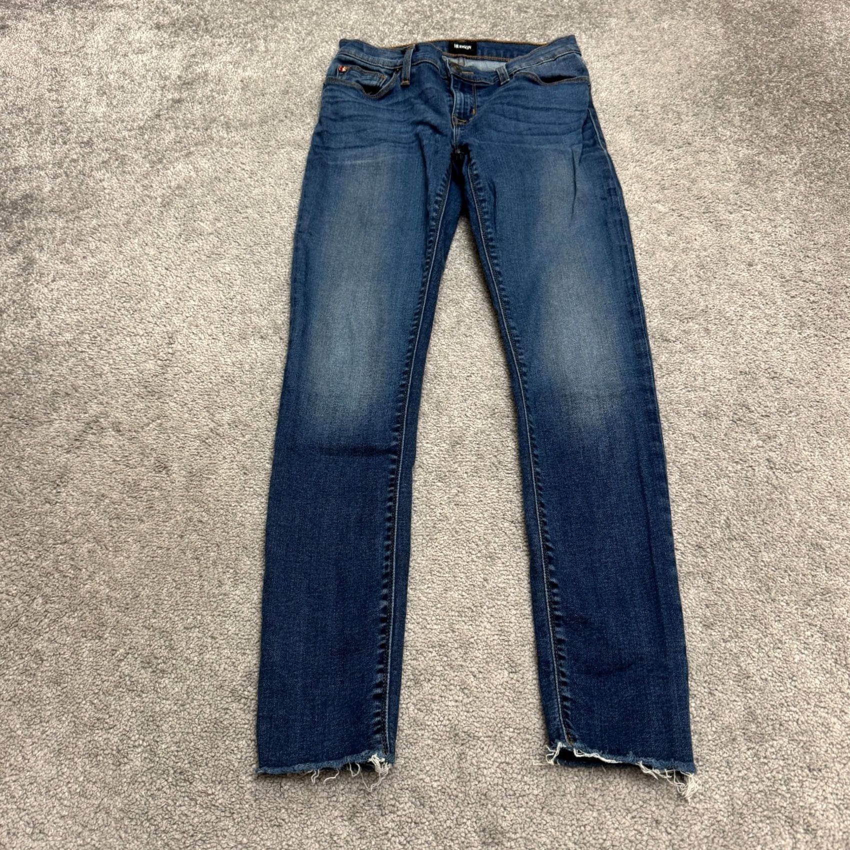 Hudson Hudson Krista Womens 26 Jeans Skinny Ankle Dark Wash Denim Stretch Raw Hem Sukh Size 26" / US 2 / IT 38 - 2 Thumbnail