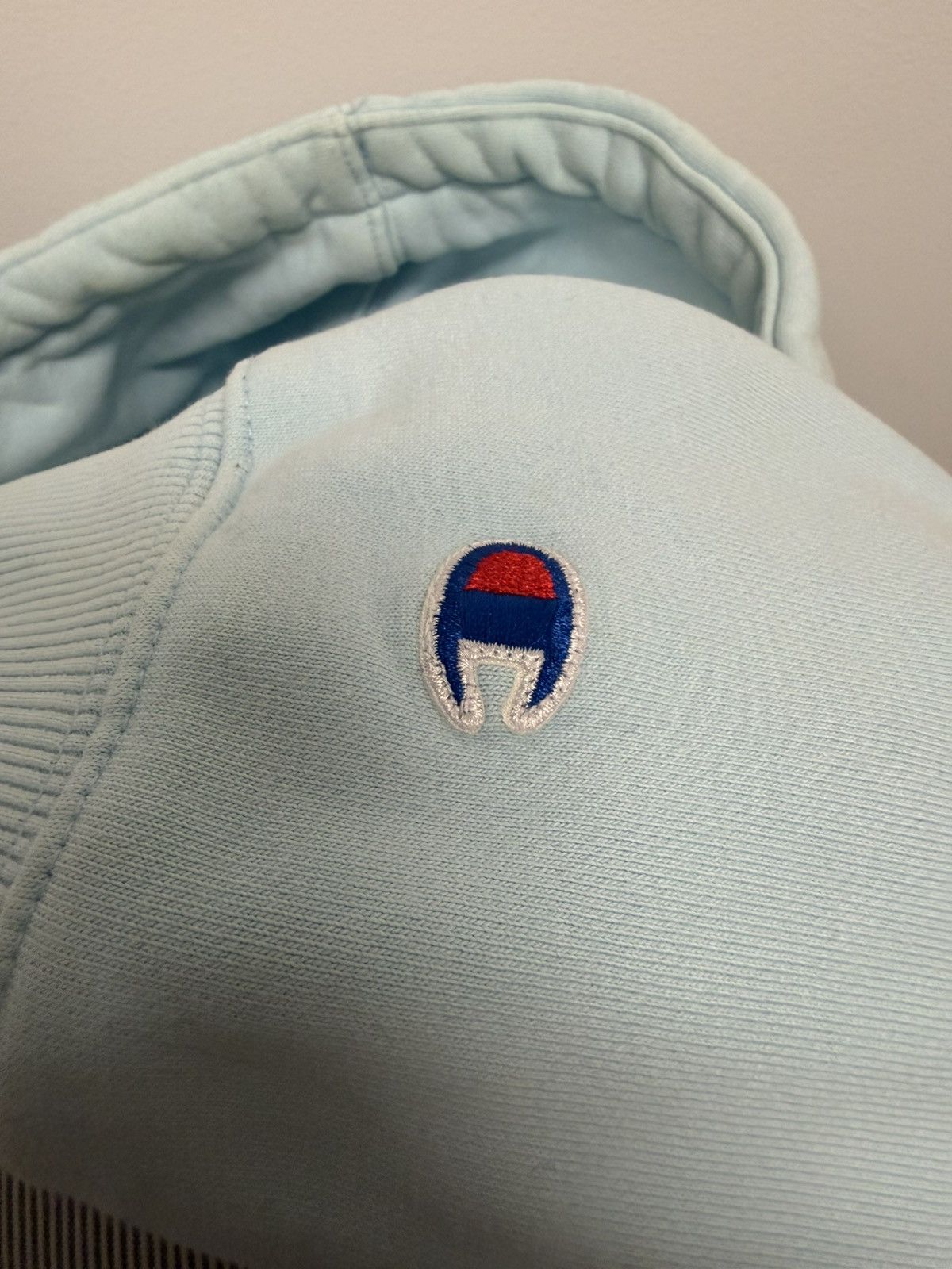 Champion × Supreme SS18 Light Blue Champion Script Hoodie Size US L / EU 52-54 / 3 - 5 Thumbnail
