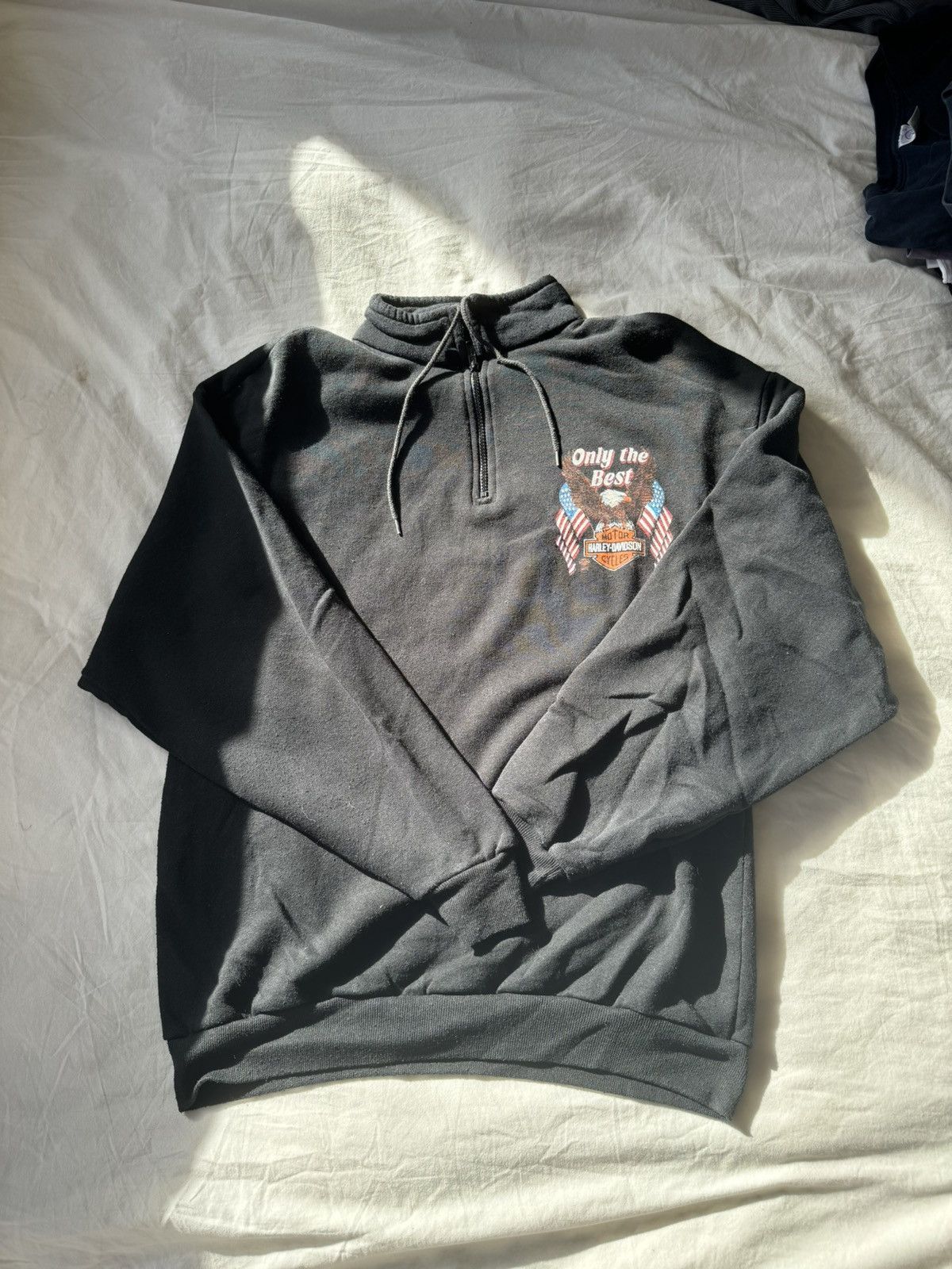 Vintage Vintage 1986 Harley Davidson Quarter Zip Size US XL / EU 56 / 4 - 1 Thumbnail