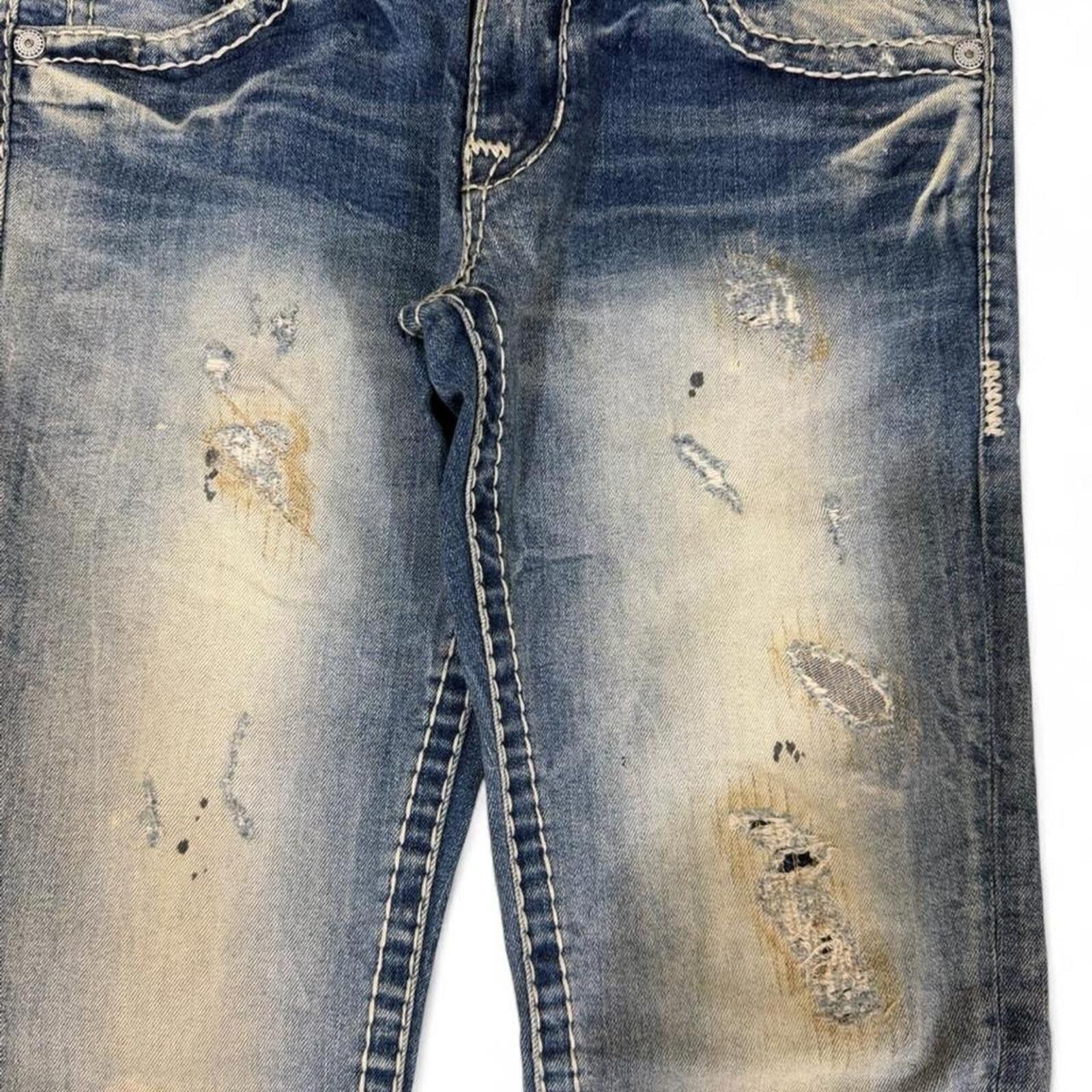 True Religion Vintage Buckaroo Skinny fit ripped look denim jeans Size US 32 / EU 48 - 5 Thumbnail