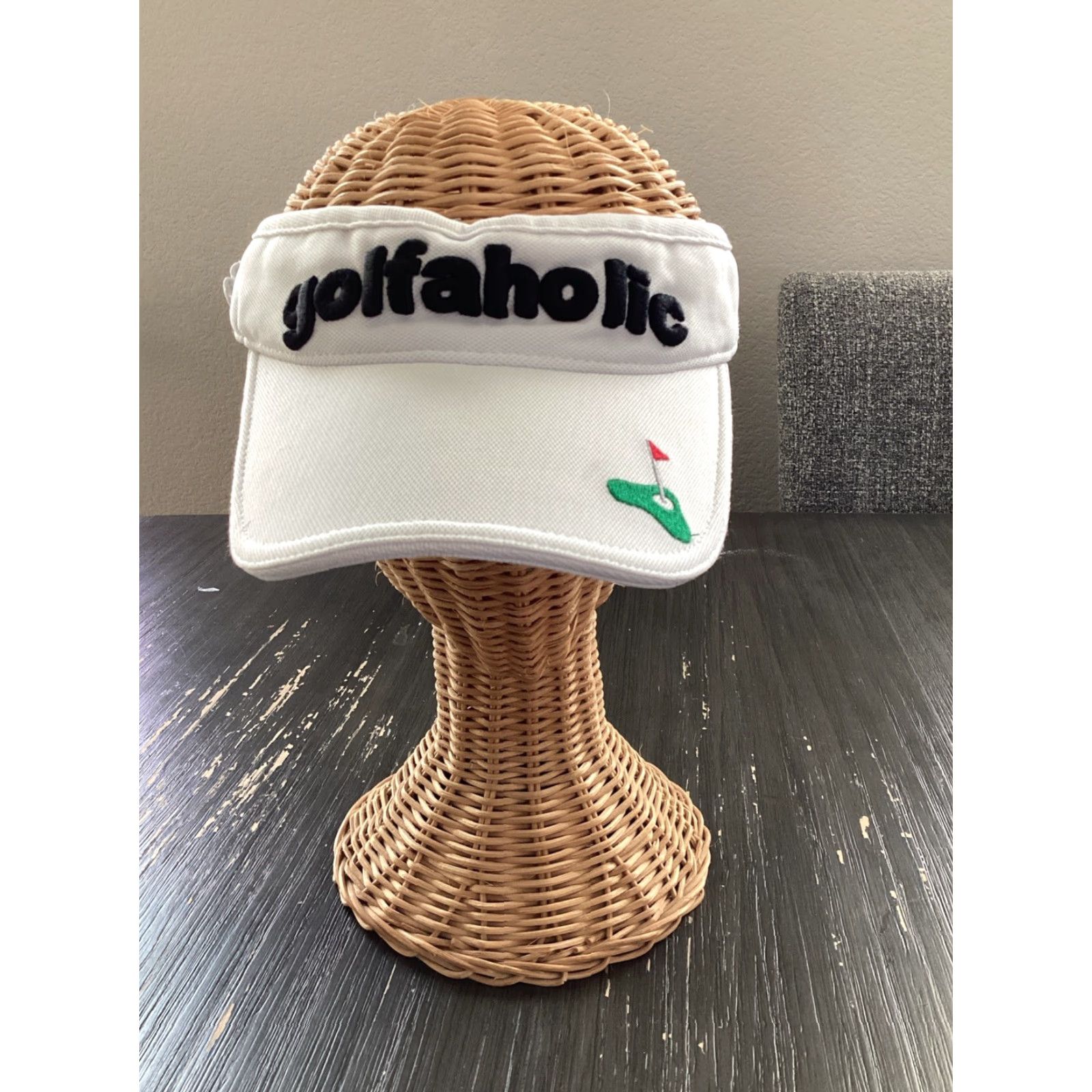 Vintage PEARLY GATES Jack Bunny Golfaholic Visor Size ONE SIZE - 2 Thumbnail