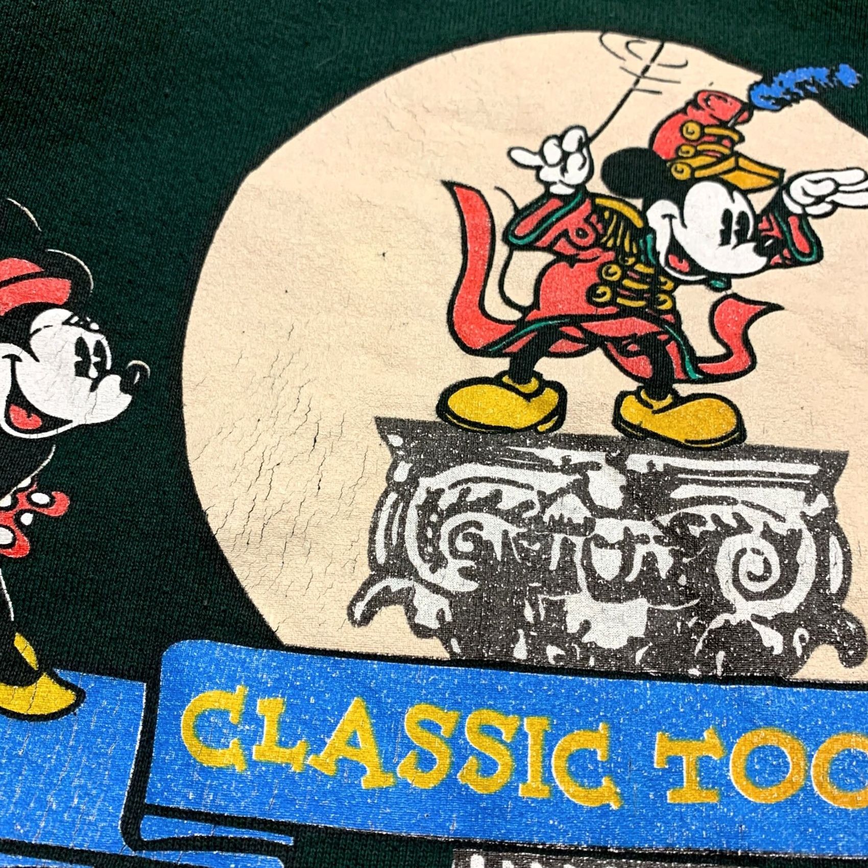 Fruit Of The Loom VINTAGE Mickey Mouse Sweatshirt Crew Neck Toons Green Adult M Pullover 90s Womens Size M / US 6-8 / IT 42-44 - 3 Thumbnail