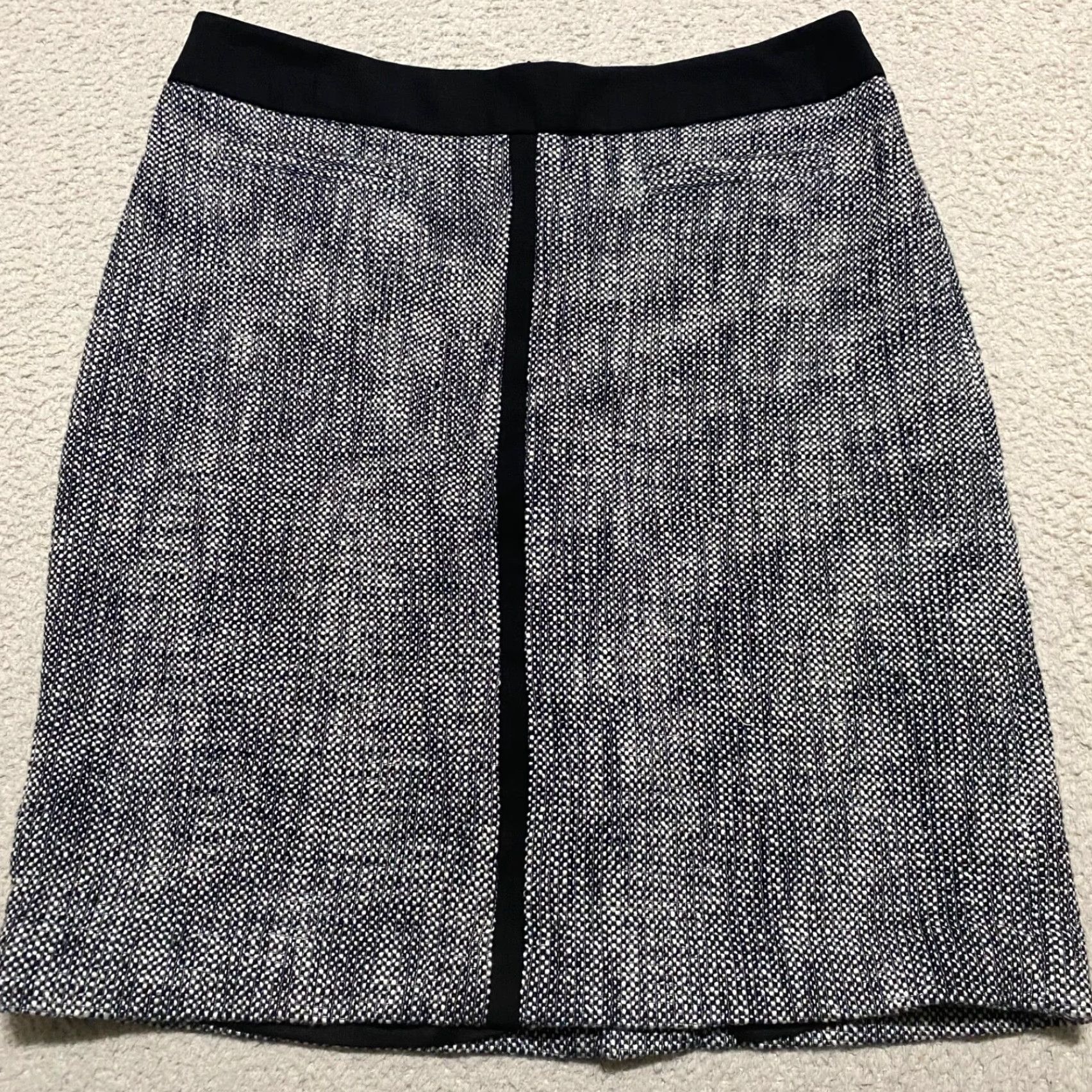 Talbots Talbots Skirt Womens 6P Black Tweed Pencil Straight KNEE LENGTH Petite Preppy Office Size 28" / US 6 / IT 42 - 2 Thumbnail