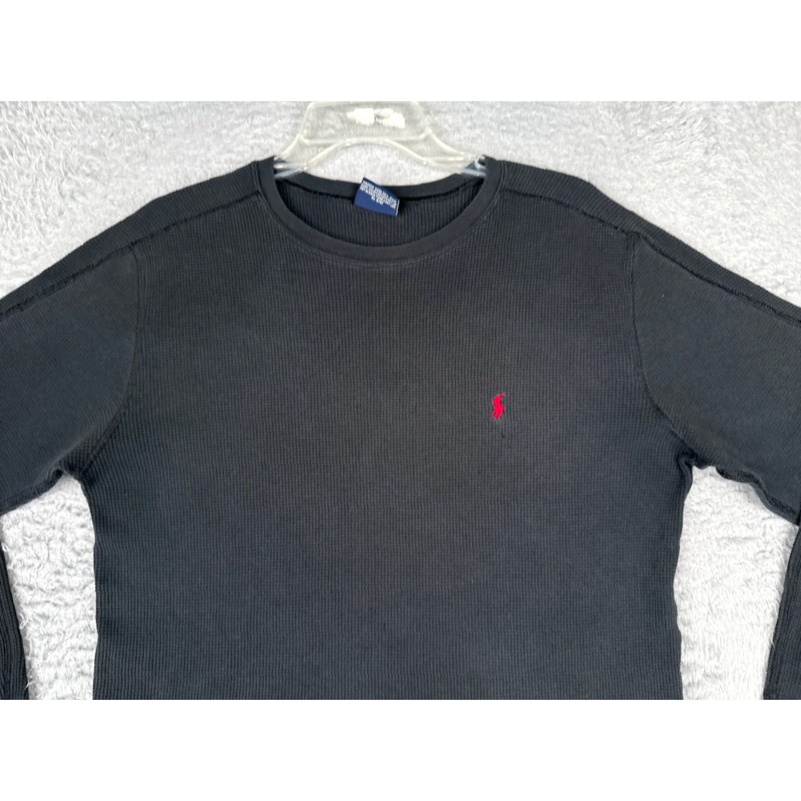 Polo Ralph Lauren Polo Ralph Lauren Shirt Women Large Black Waffle Knit Long Sleeve READ Size L / US 10 / IT 46 - 4 Thumbnail
