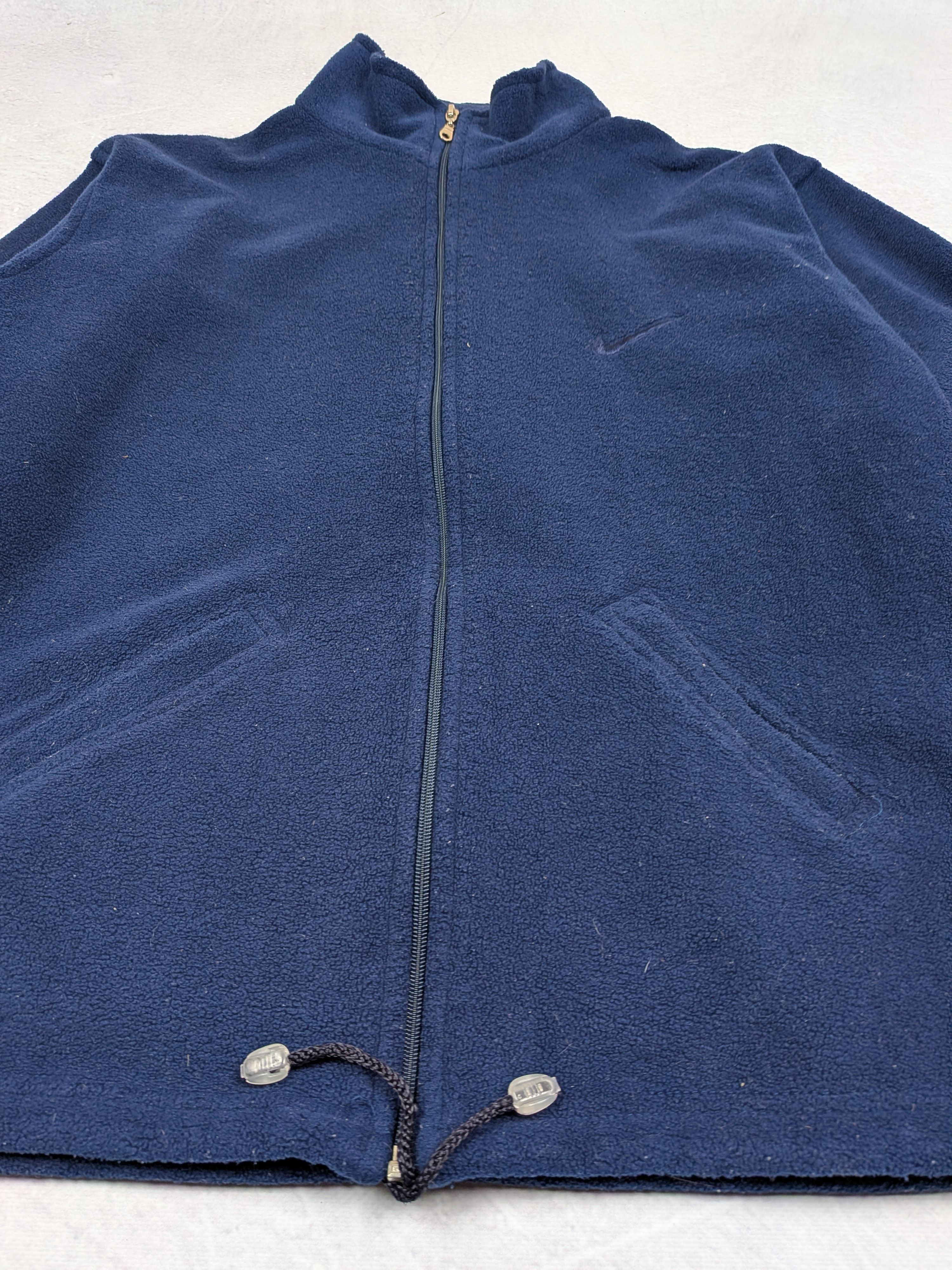 Nike Vintage 80s 90s Nike Navy Fleece Zip-up Pullover L Winter Size US L / EU 52-54 / 3 - 3 Thumbnail