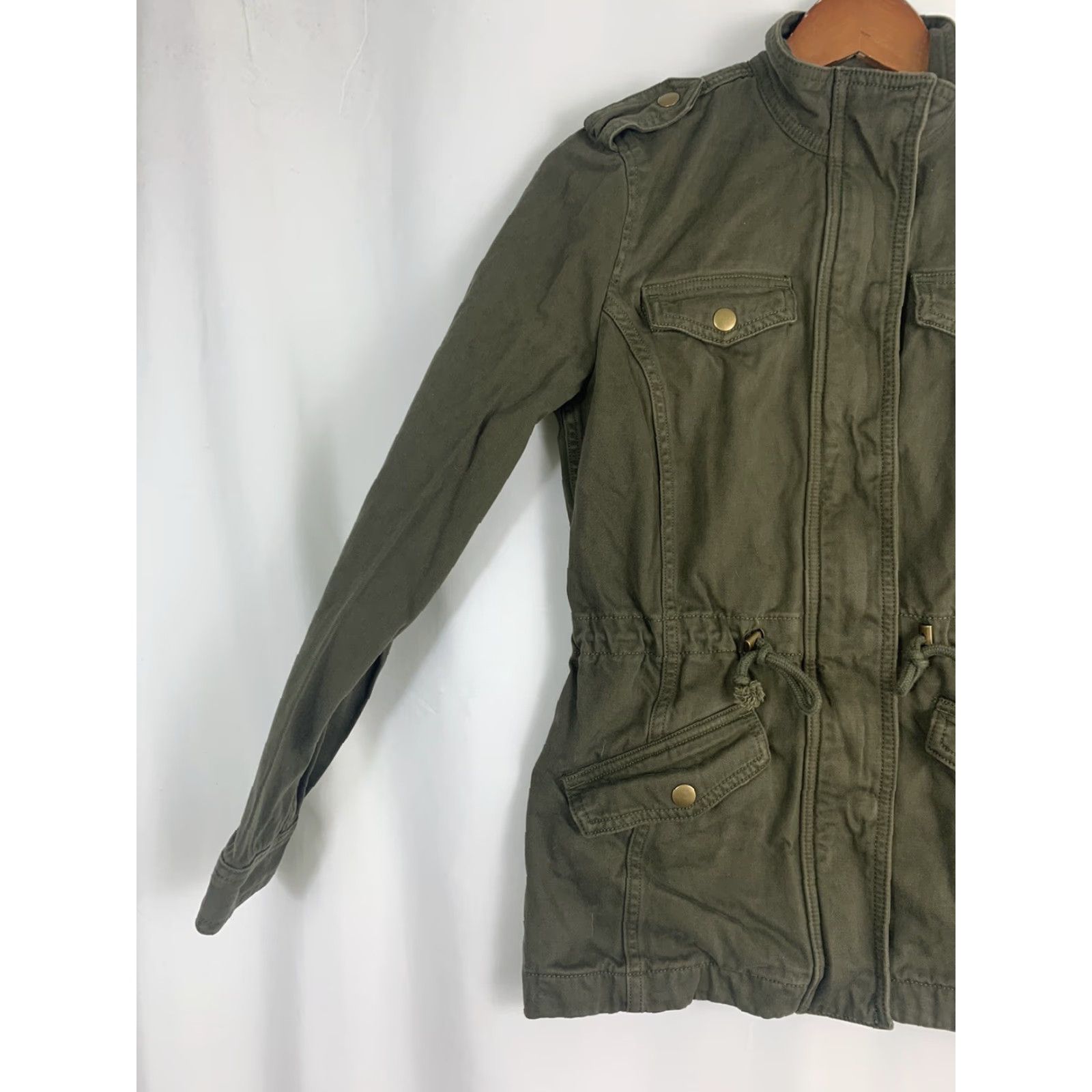 Lucky Brand Lucky Brand Womens XS Army Green Full Zip Military Cinched Waist Jacket Size XS / US 0-2 / IT 36-38 - 2 Thumbnail