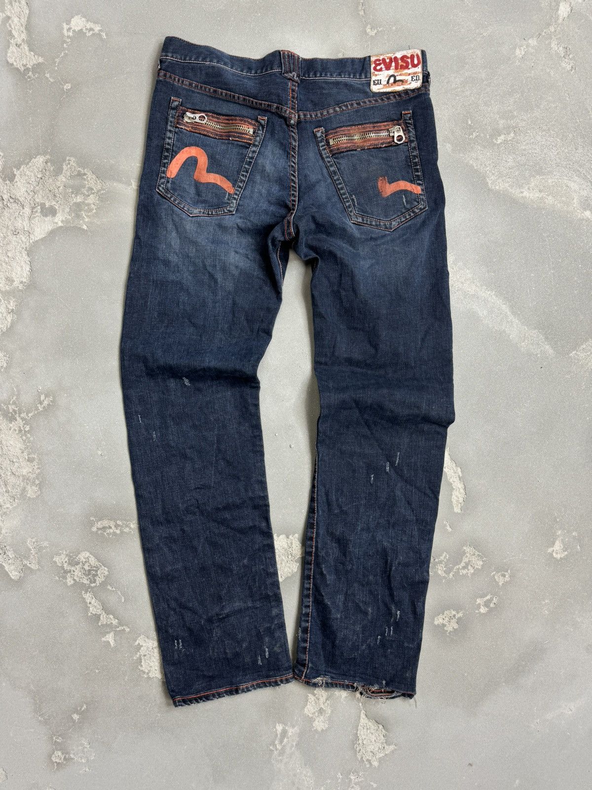 Evisu RARE EVISU Y2K VINTAGE DISTRESSED BAGGY JAPANES DENIM JEANS Size US 32 / EU 48 - 1 Thumbnail