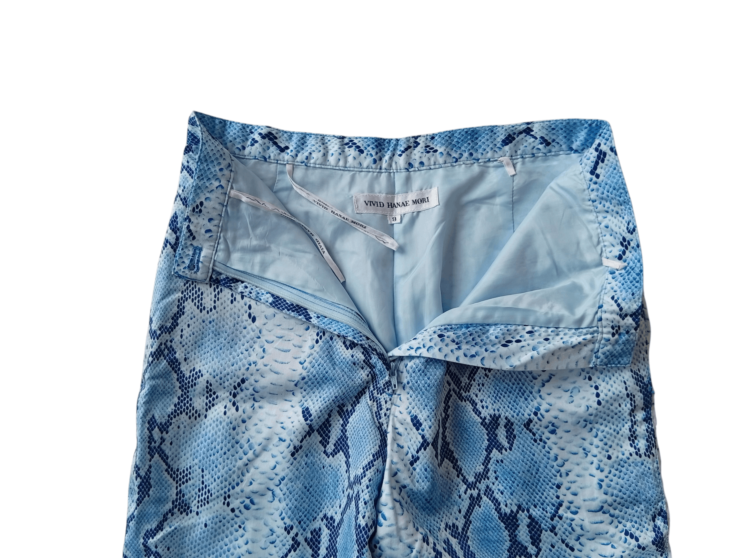 Hanae Mori Vivid Hanae Mori blue python pattern pants Size 26" / US 2 / IT 38 - 3 Thumbnail