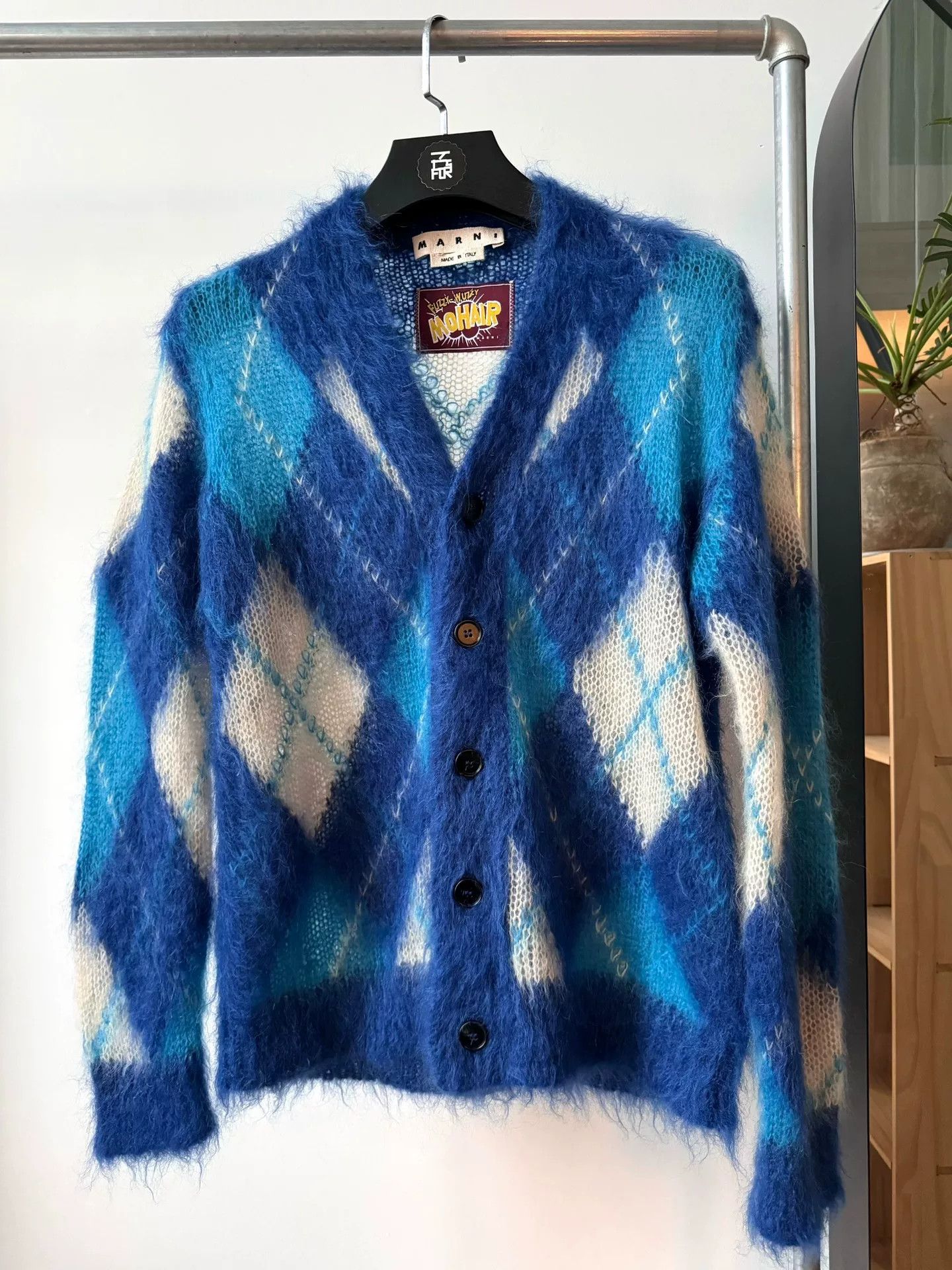 Marni Marni Blue and White Wool Cardigan Size US XS / EU 42 / 0 - 1 Thumbnail