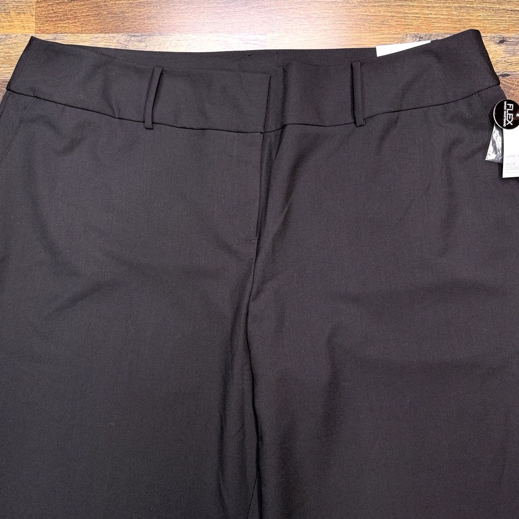Vintage Lane Bryant Black Wide-Leg Pants Womens 26R High Rise Stretch Dress Pants Workwear Size 26" / US 2 / IT 38 - 3 Thumbnail