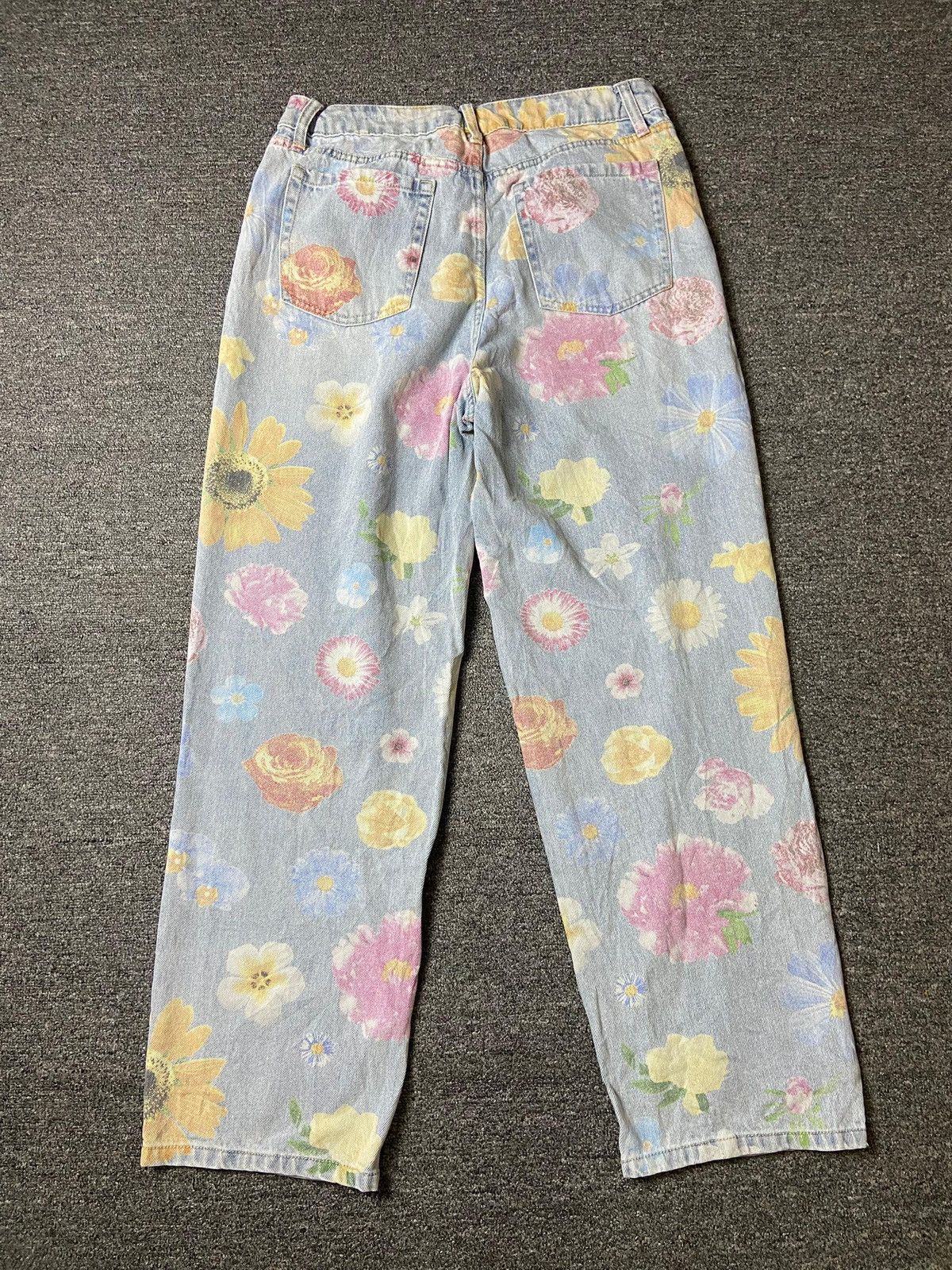 Designer × Japanese Brand × Vintage Wild Fable 70’s Flowers Inspired Tapered Jeans (129) Size US 32 / EU 48 - 4 Thumbnail