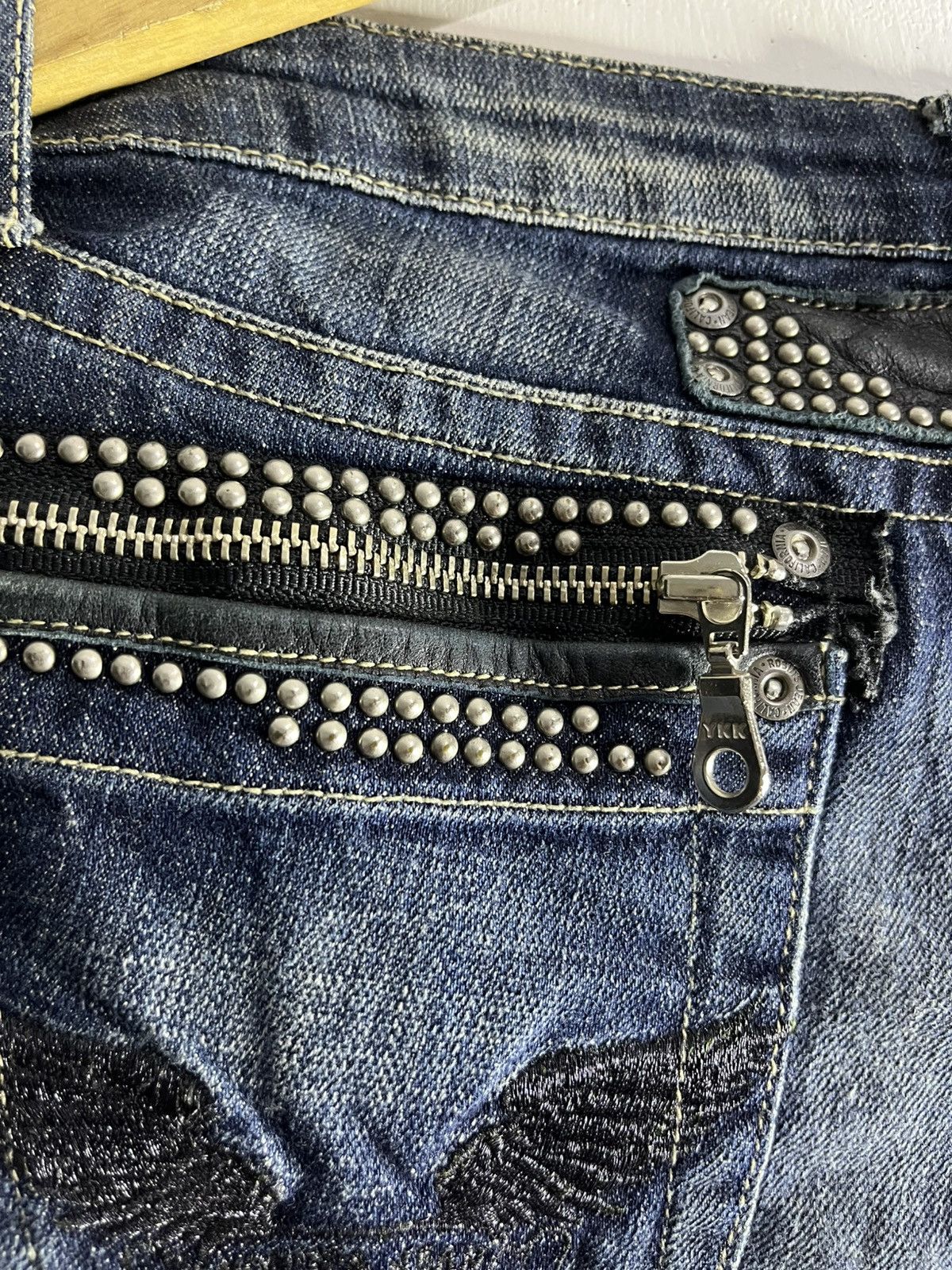 Robins Jeans 2000s robins jean studed leather flag tabacco denim Size US 26 / EU 42 - 5 Thumbnail