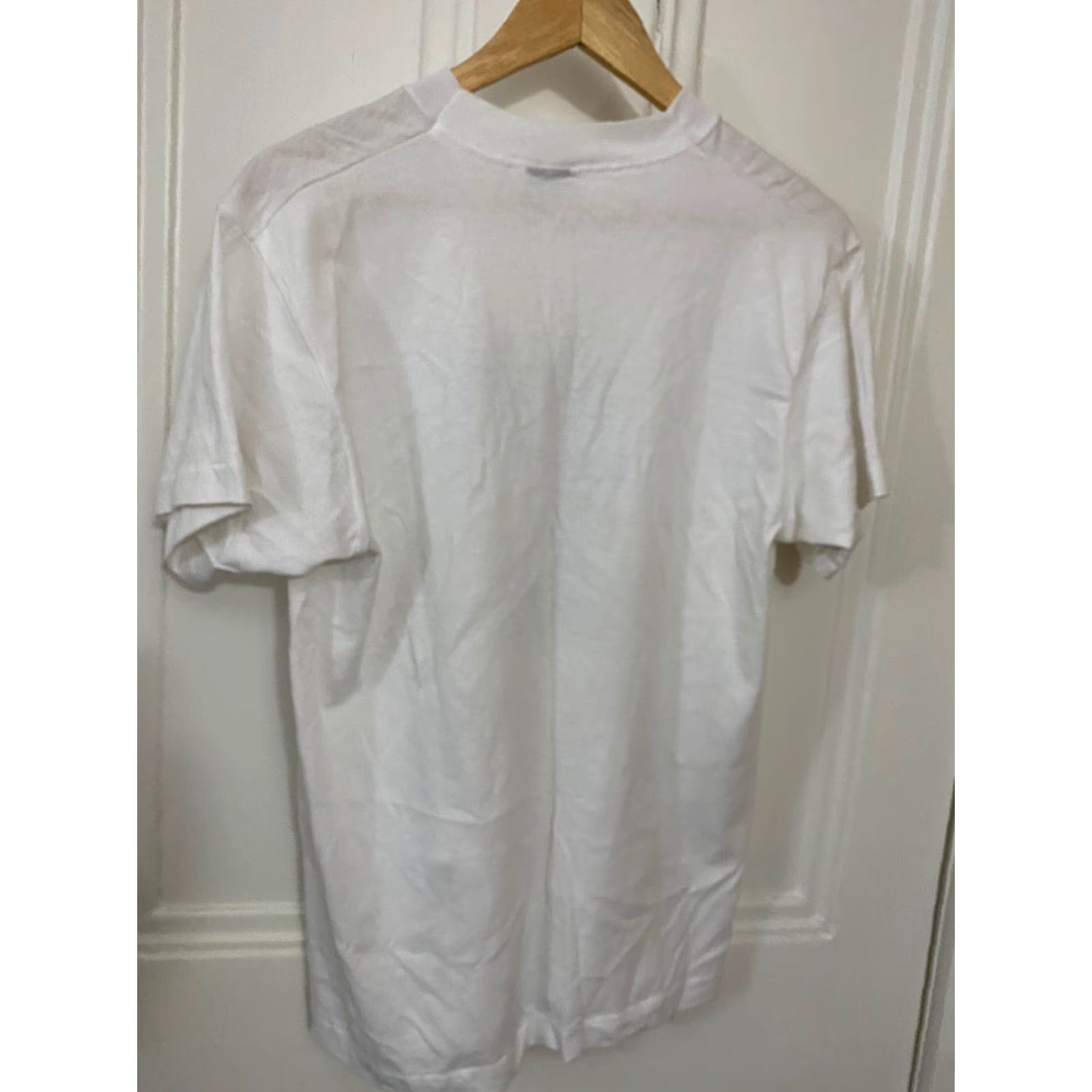Vintage VINTAGE Screen Stars T-Shirt Mens White Star Of David Kattegat Large L 27” 20” Pit to Pit Single Stitch Size US L / EU 52-54 / 3 - 2 Thumbnail