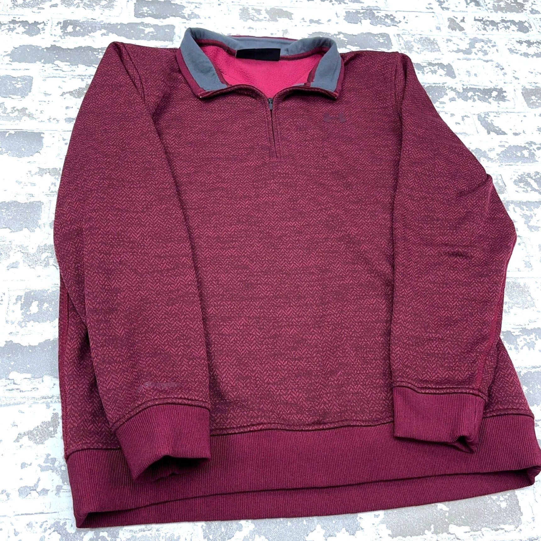 Under Armour VINTAGE Under Armour Sweatshirt Men Large Pink Pullover Zip Golf Weatherproof Running Athletic Baltics Size US L / EU 52-54 / 3 - 4 Thumbnail