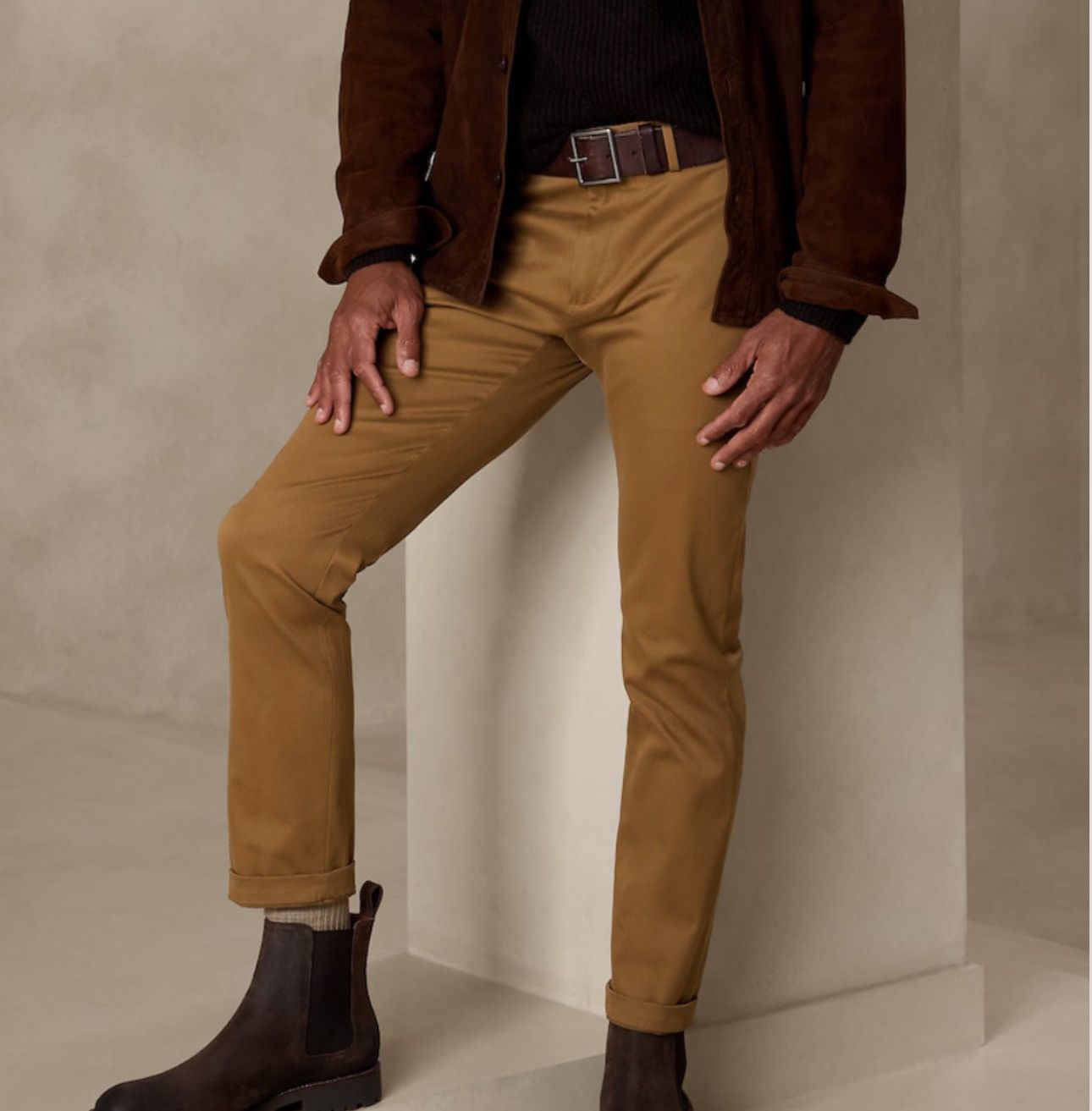 Banana Republic Banana Republic Chino Grayson Slim Taper Brown Pants 32x30 Size US 32 / EU 48 - 1 Thumbnail