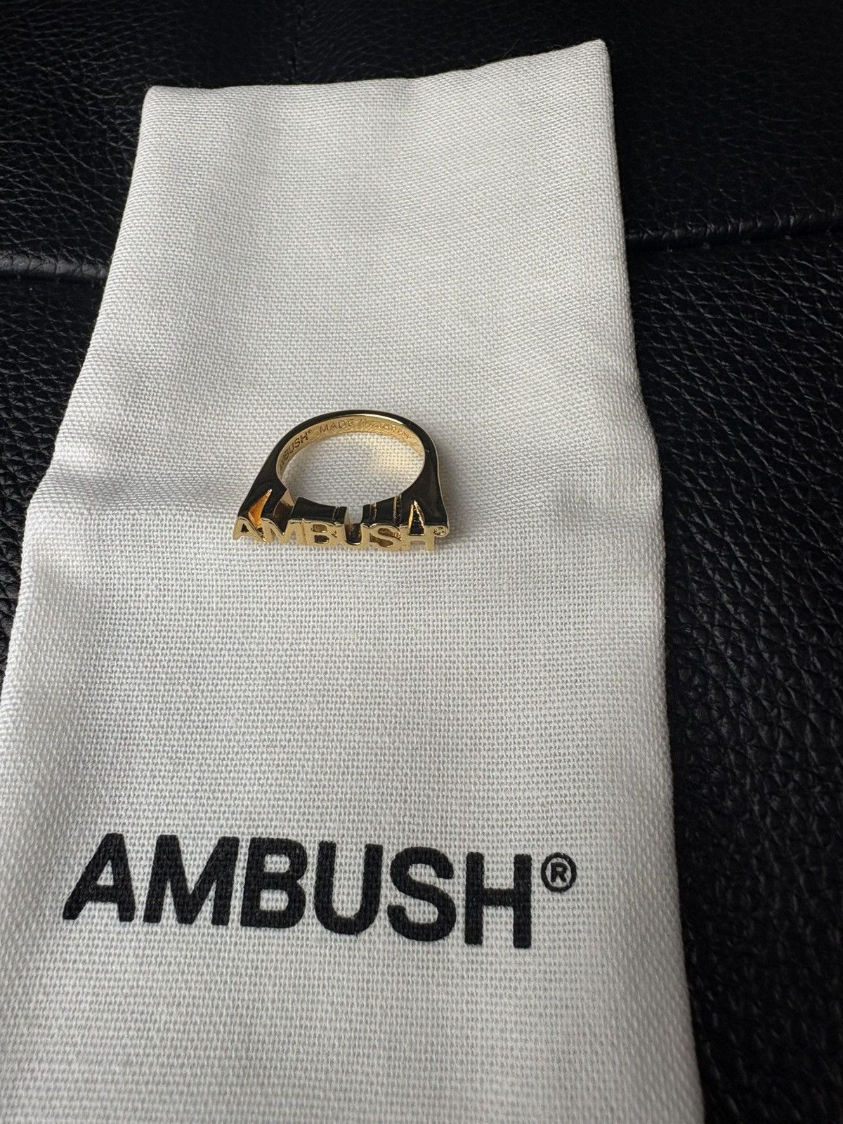 Ambush Design AMBUSH logo-lettering ring 18k gold plated Size ONE SIZE - 9 Thumbnail