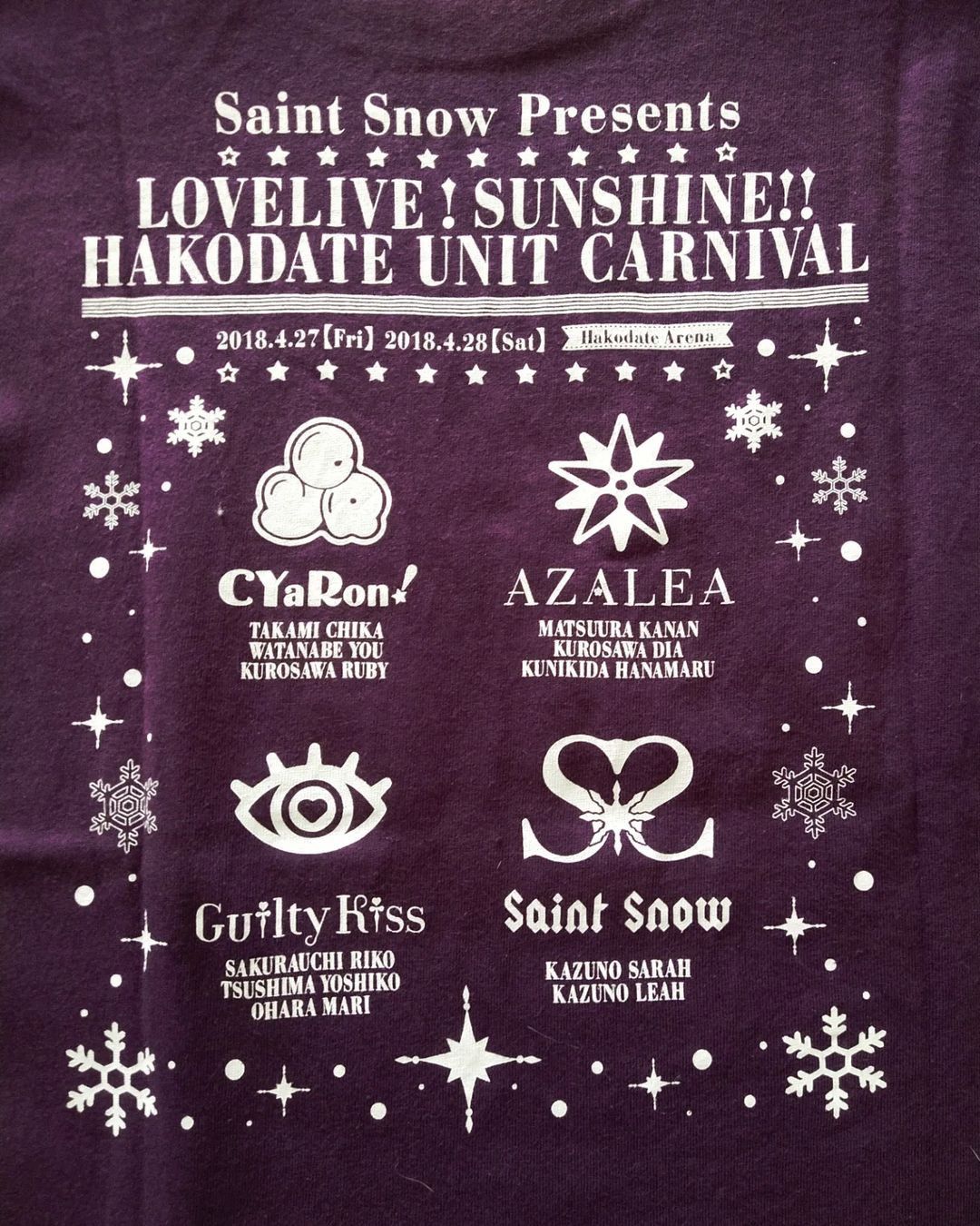 Anime × Japanese Brand Love Live Sunshine! Hakodate Unit Carnival Anime Idol Tees Size US M / EU 48-50 / 2 - 4 Thumbnail