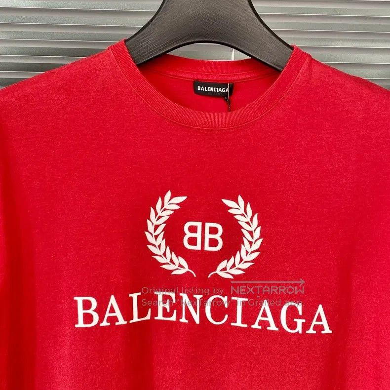 Balenciaga Balenciaga Short-sleeve T-shirt with double B wheat patter Size US M / EU 48-50 / 2 - 3 Thumbnail