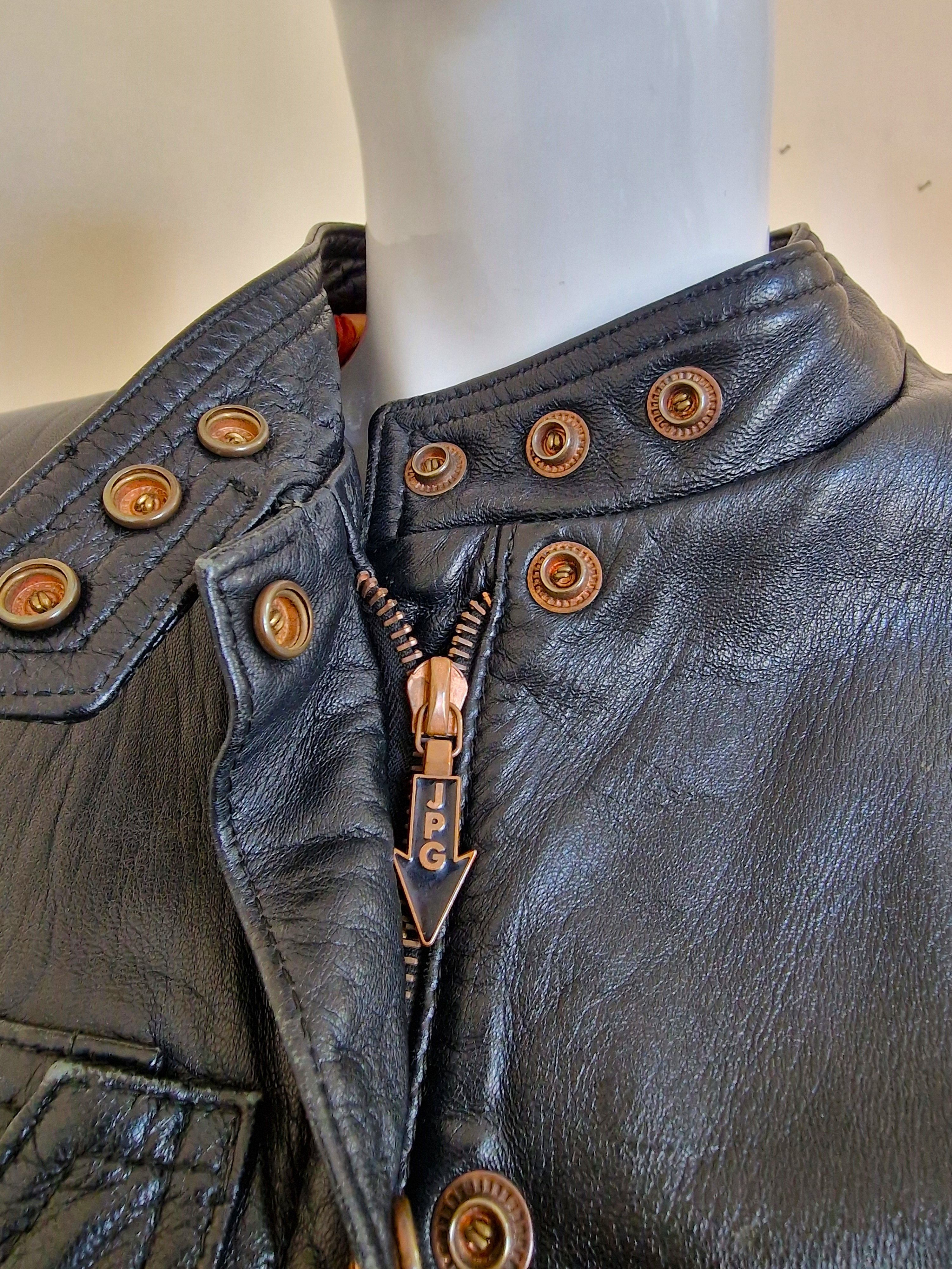 Jean Paul Gaultier Jean Paul Gaultier F/W 1995 Virus Leather XS Small Jacket Size S / US 4 / IT 40 - 11 Thumbnail