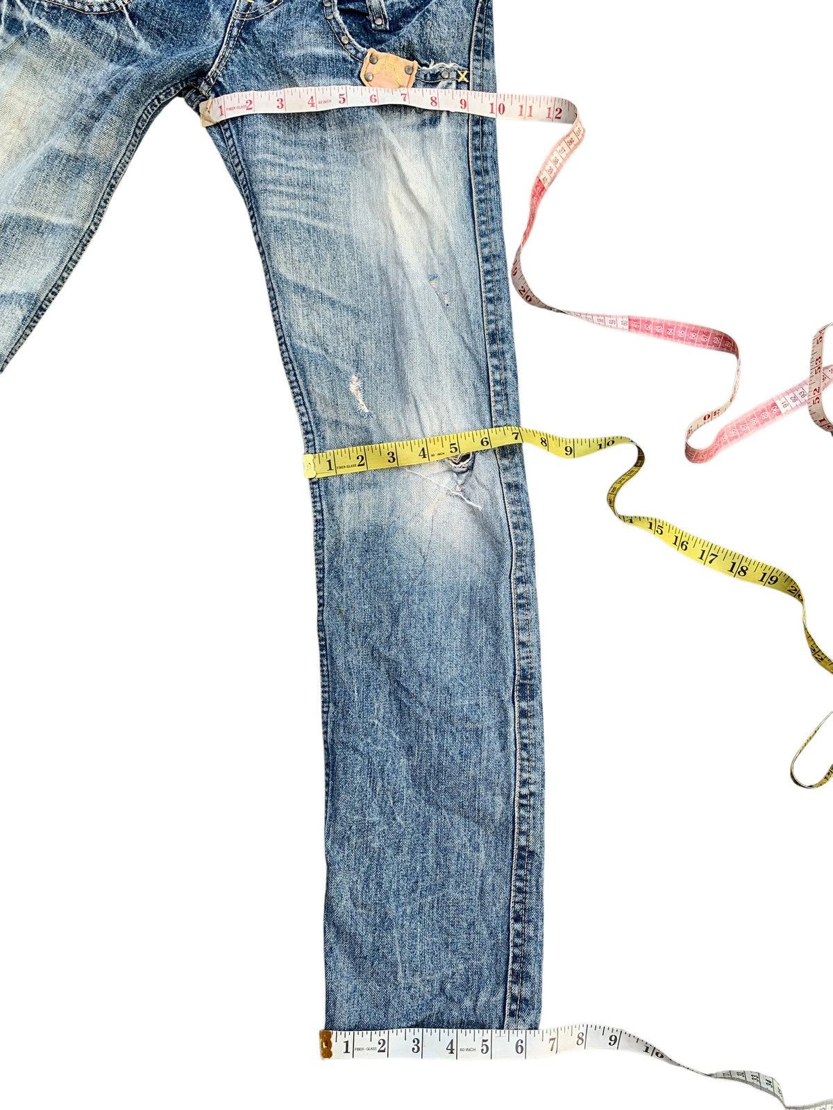 Kapital DOUBLE WAIST ANTGAUGE PUNK STYLE DISTRESSED DENIM Size US 29 - 17 Thumbnail