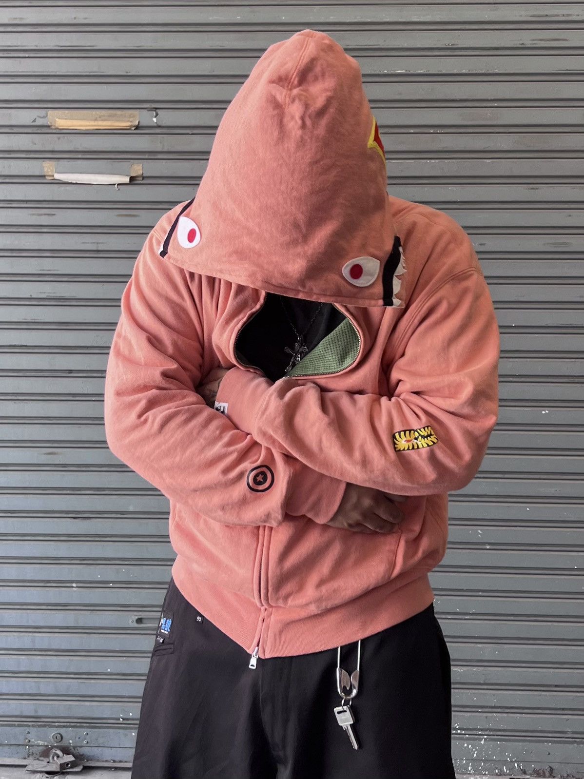 Bape BAPE OG 2ND 2006 NFS "Salmon" PONR Shark Hoodie Size US S / EU 44-46 / 1 - 1 Thumbnail
