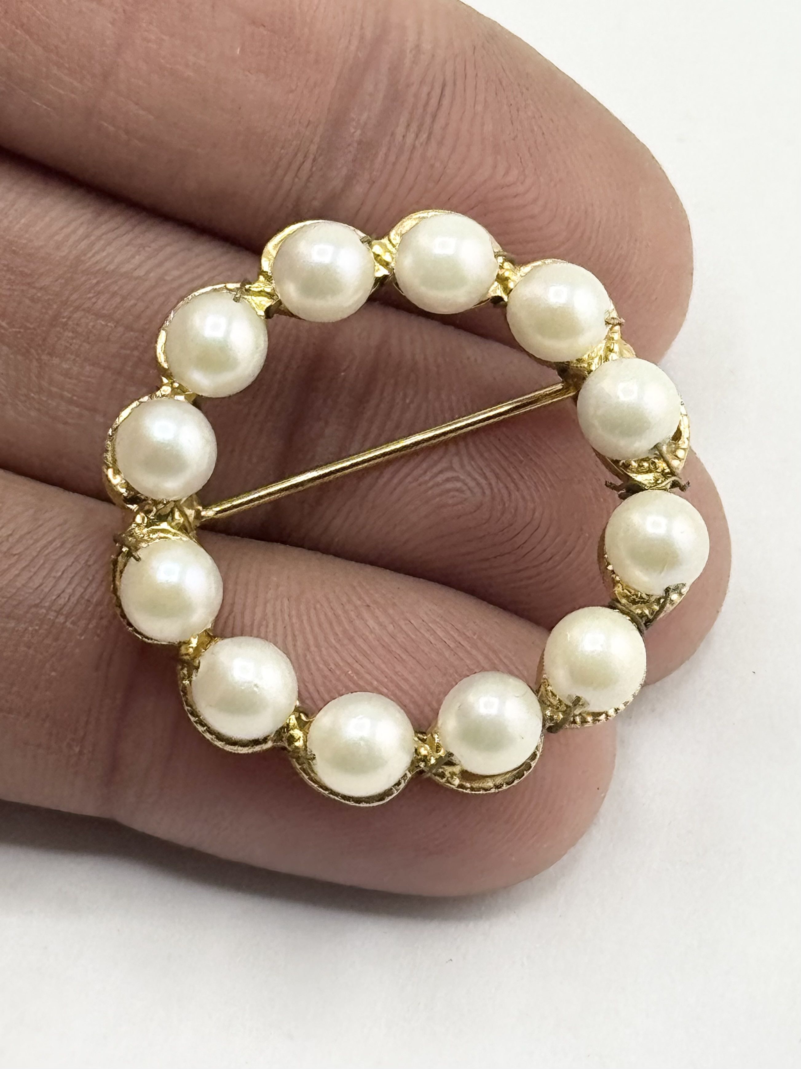 Vintage Vintage Pearl wired brooch pin Size ONE SIZE - 4 Thumbnail